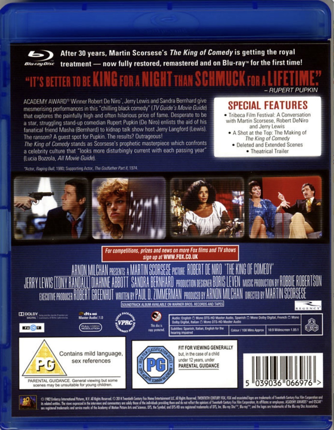 The King of Comedy (1982) Robert De Niro Blu-Ray BRAND NEW (USA Compatible)