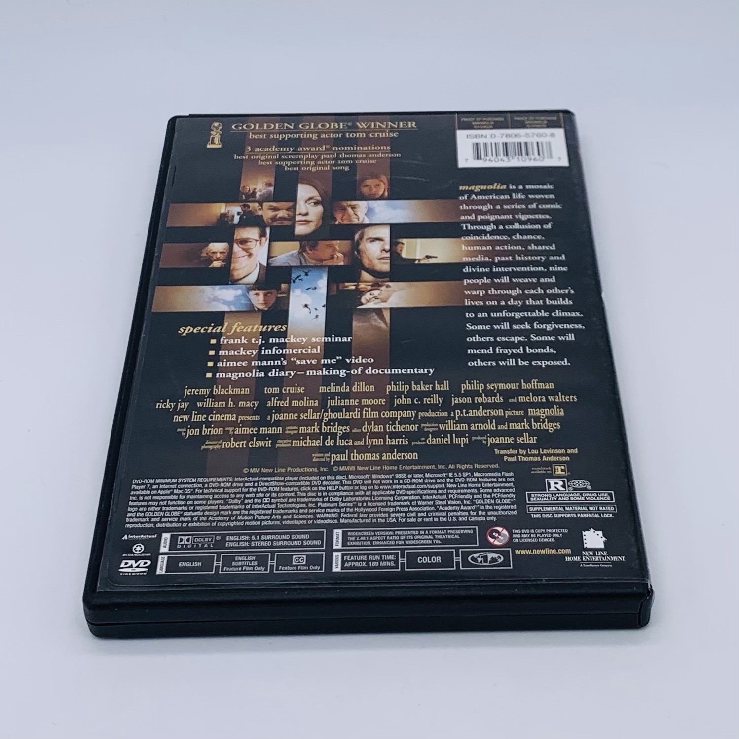 Magnolia DVD, 1999 Jeremy Blackman Tom Cruise New Line 2-Disc Platinum Series