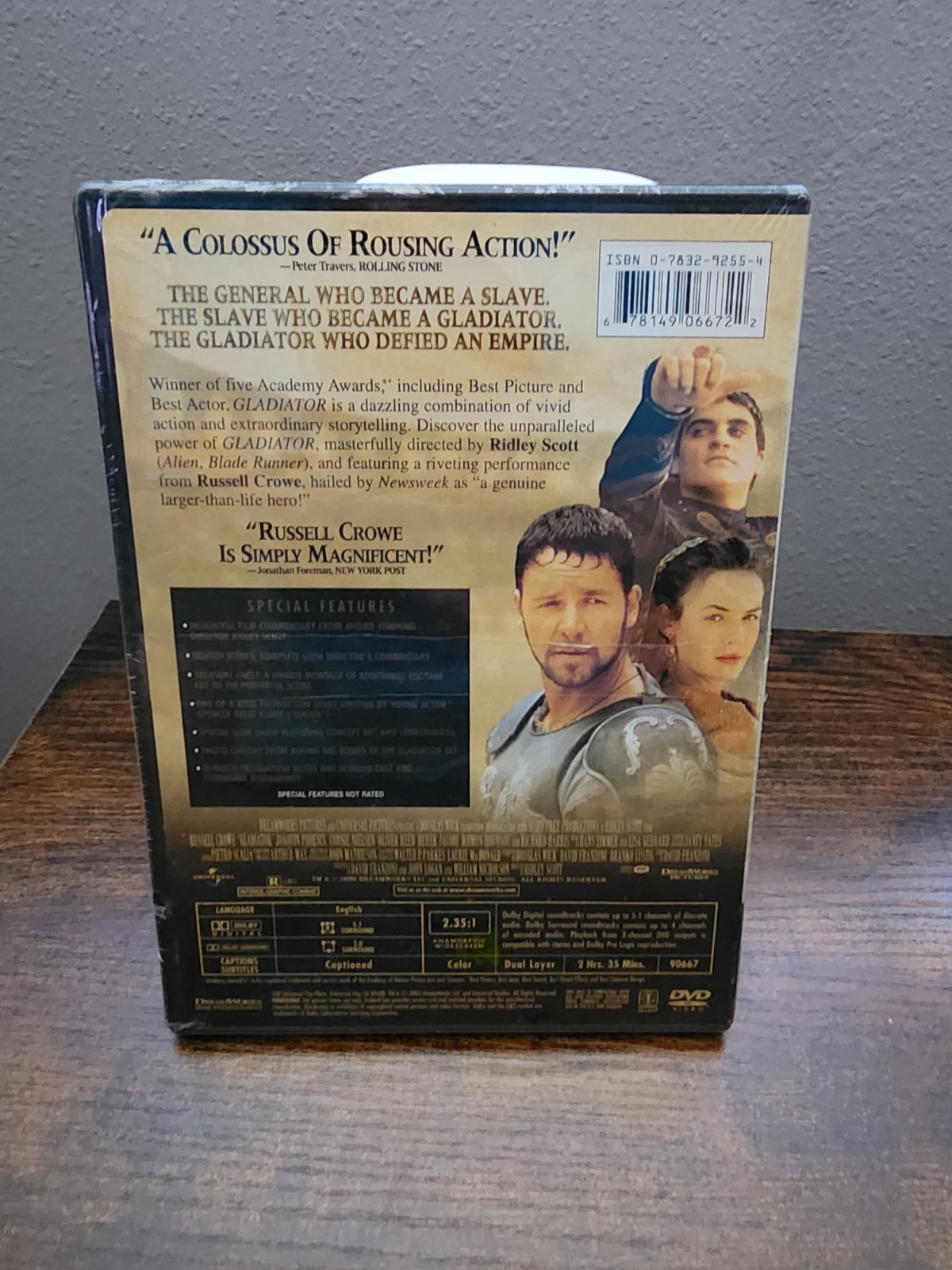 Gladiator DVD R Action/Drama Ridley Scott Russell Crowe Closed Captioned