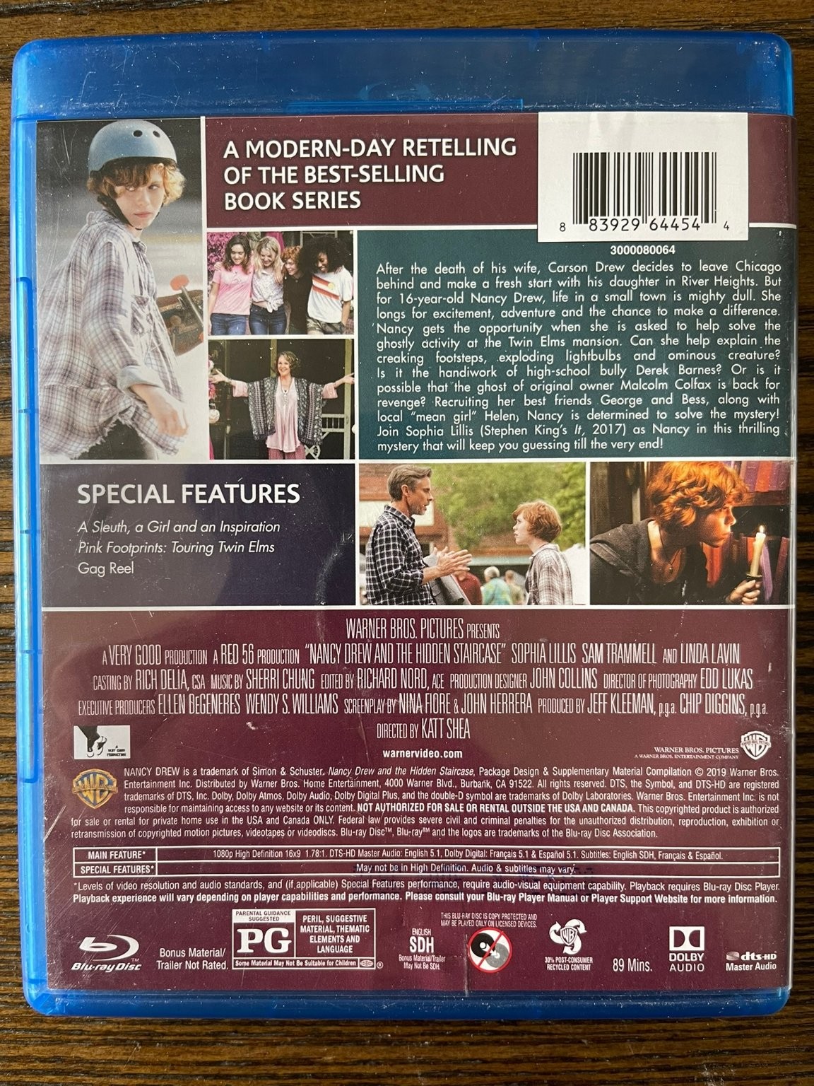 Nancy Drew and the Hidden Staircase Blu-ray 2019 Sophia Lillis Mystery PG : VG