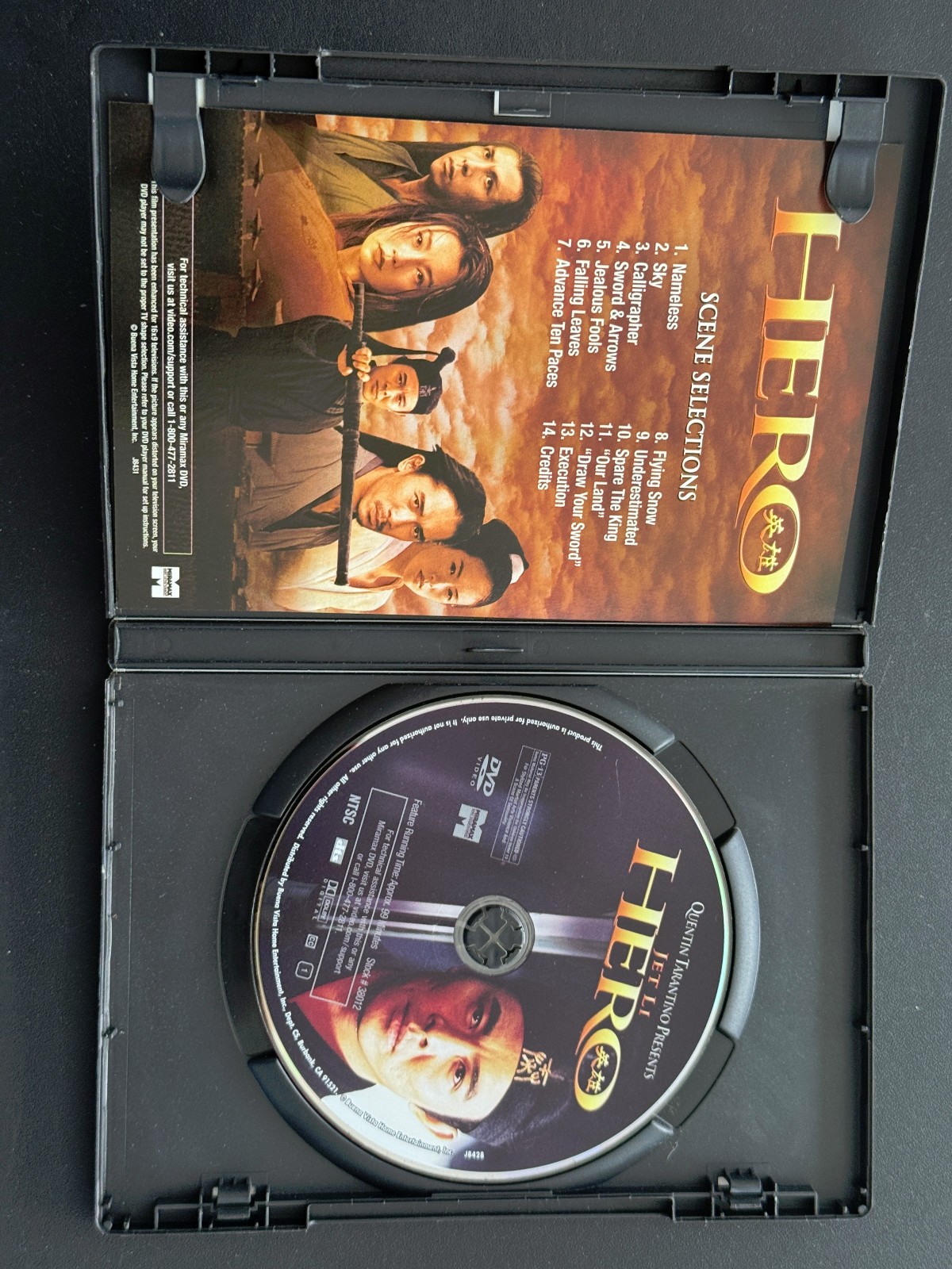 HERO – TONY LEUNG – MAGGIE CHEUNG – ZHANG ZIYI – CHEN DAO MINH – USED DVD MOVIE
