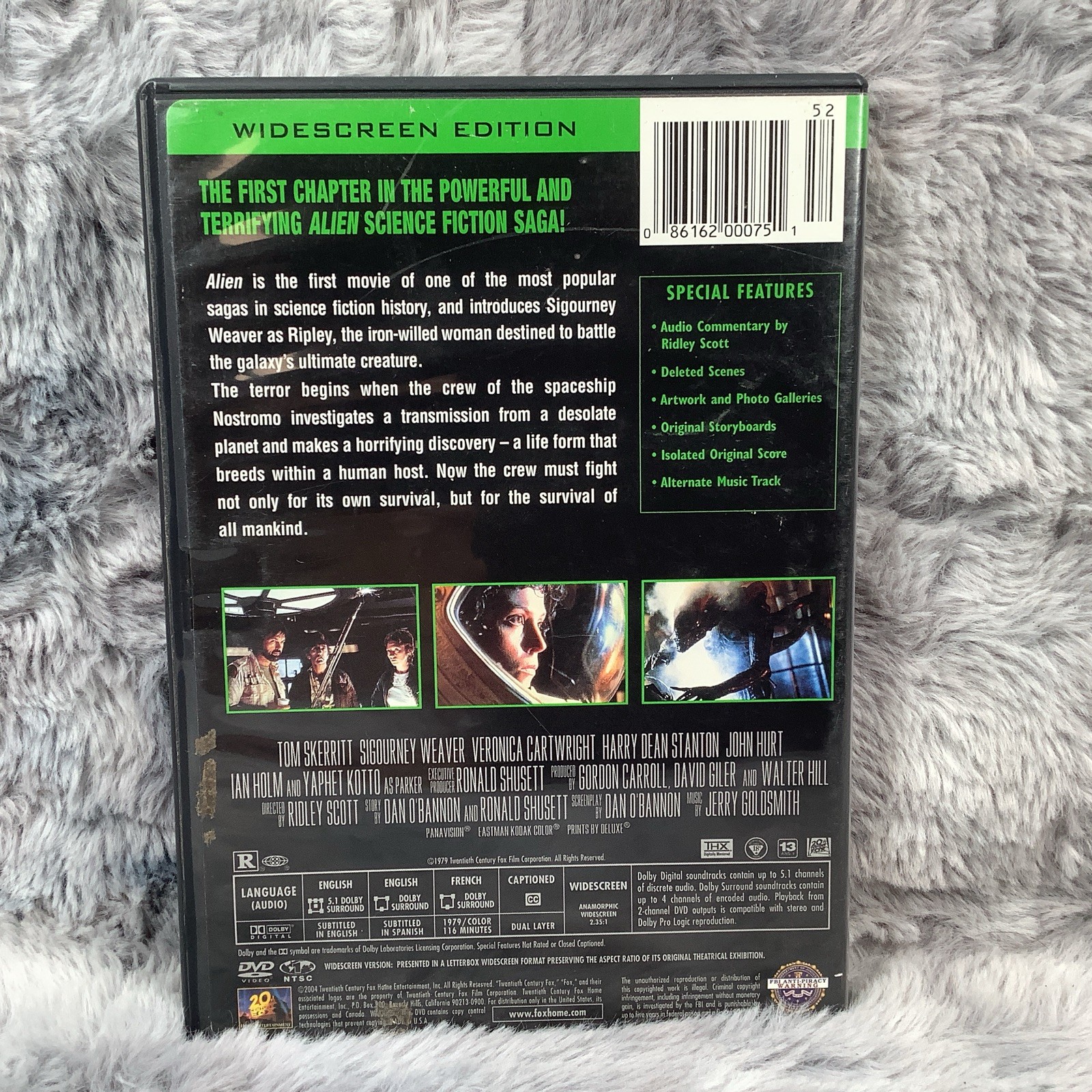 Ridley Scott ALIEN (1979) Sigourney Weaver | 2004 Widescreen DVD – VG+/VG