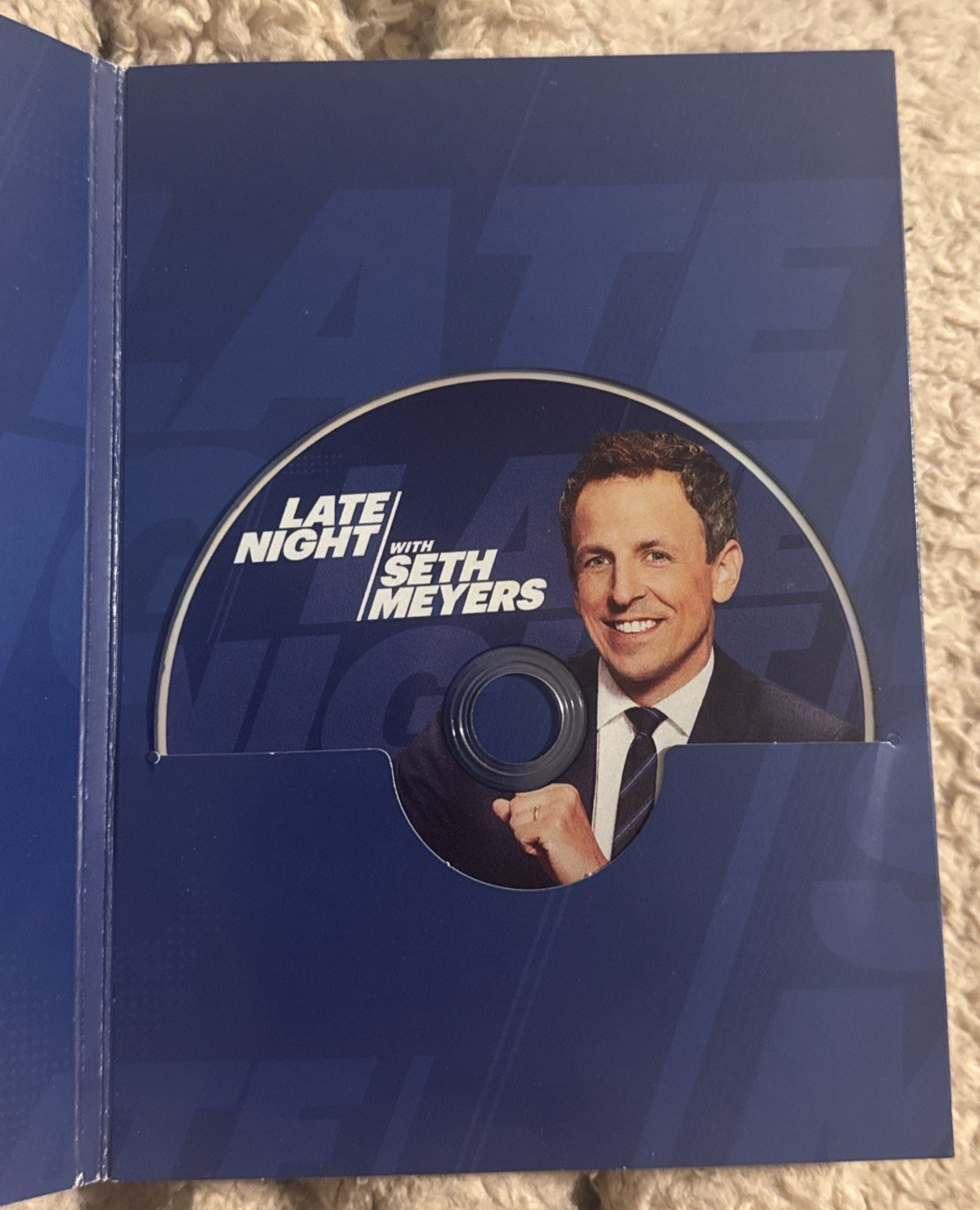 LATE NIGHT SETH MEYERS EMMY FYC DVD TALK SHOW JAMES SPADER DONALD TRUMP HAIR GAG