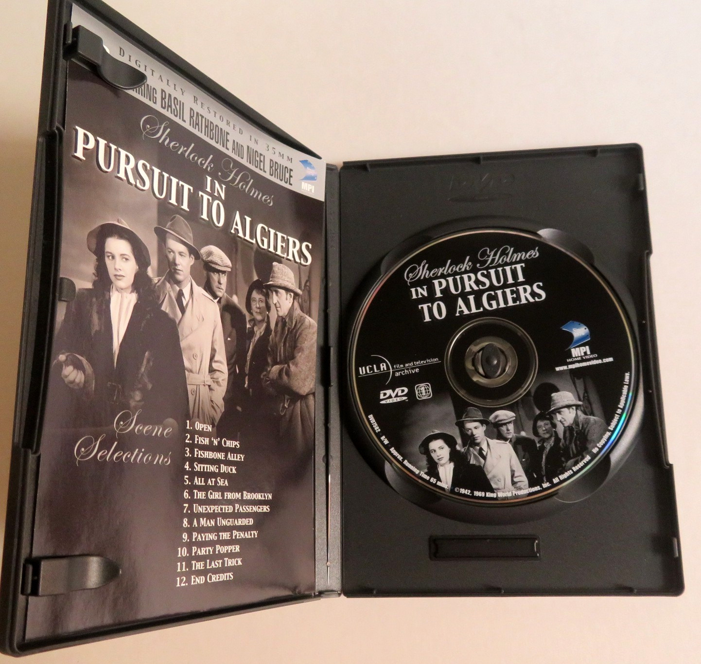 Sherlock Holmes In Pursuit to Algiers (1969) Restored 35 mm B&W, MPI Home Video
