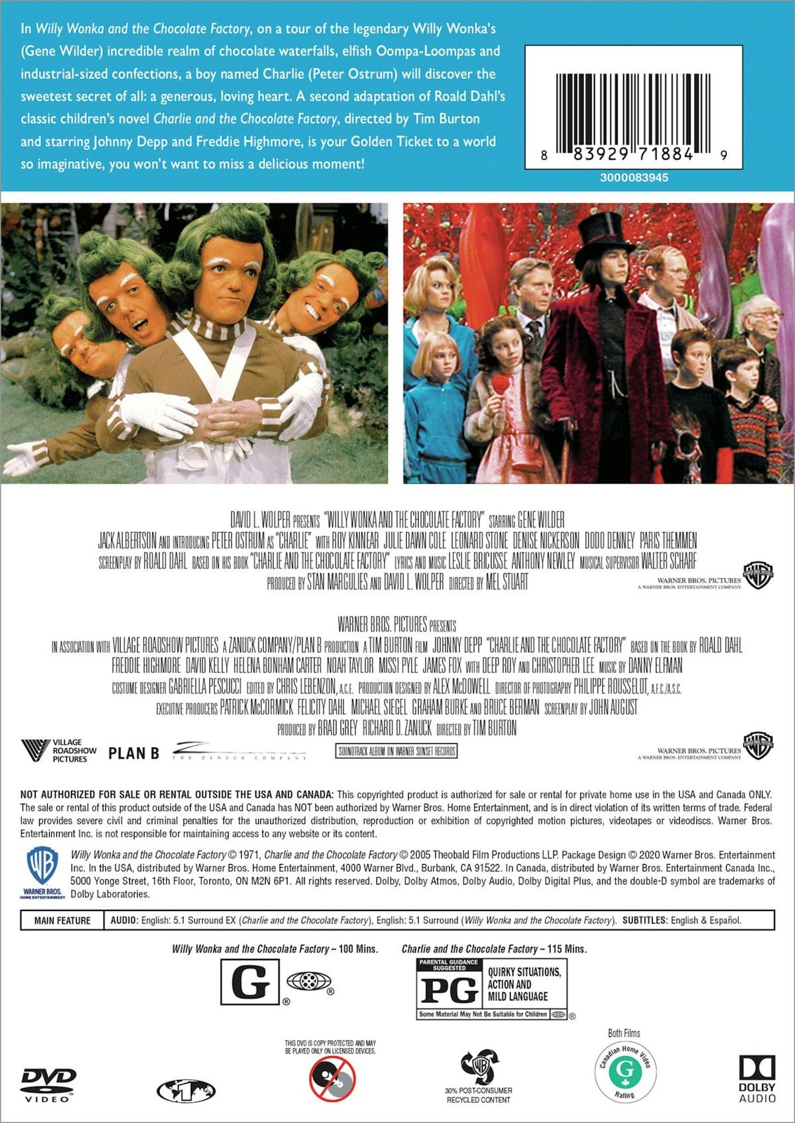 Willy Wonka and the Chocolate Factory / Charlie and the Chocolate Factory DVD