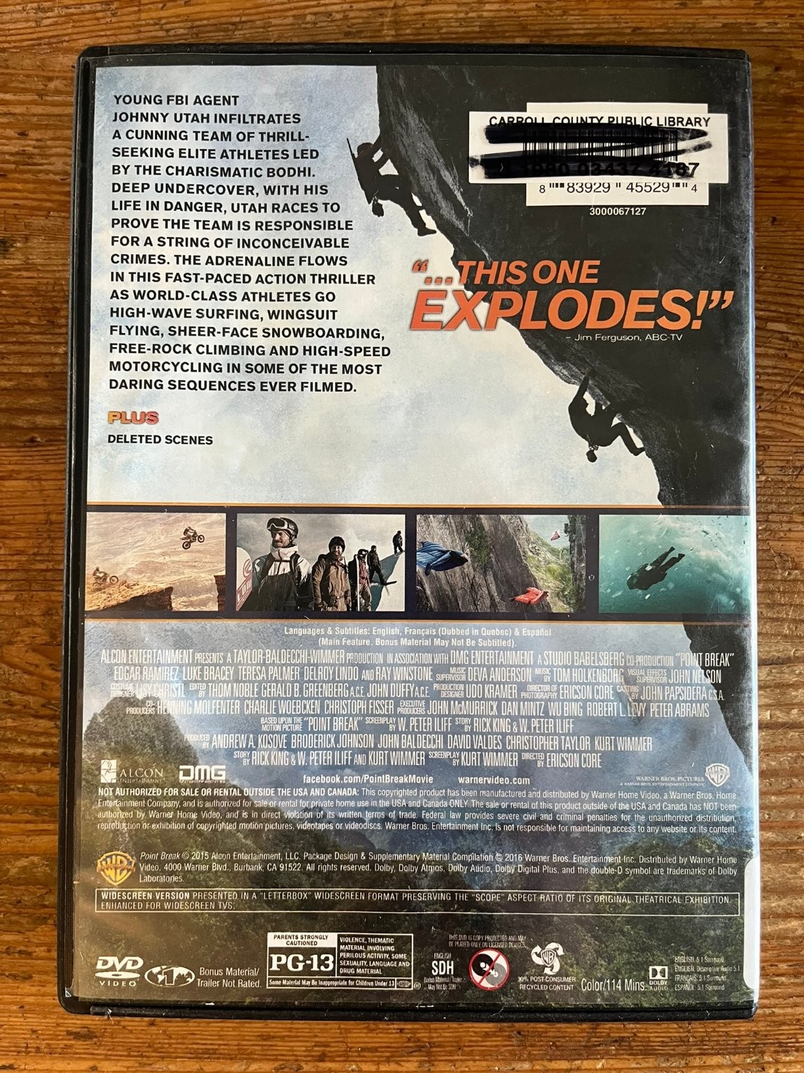 POINT BREAK DVD 2015 Ericson Core Action Thriller Edgar Ramirez Deleted Scenes