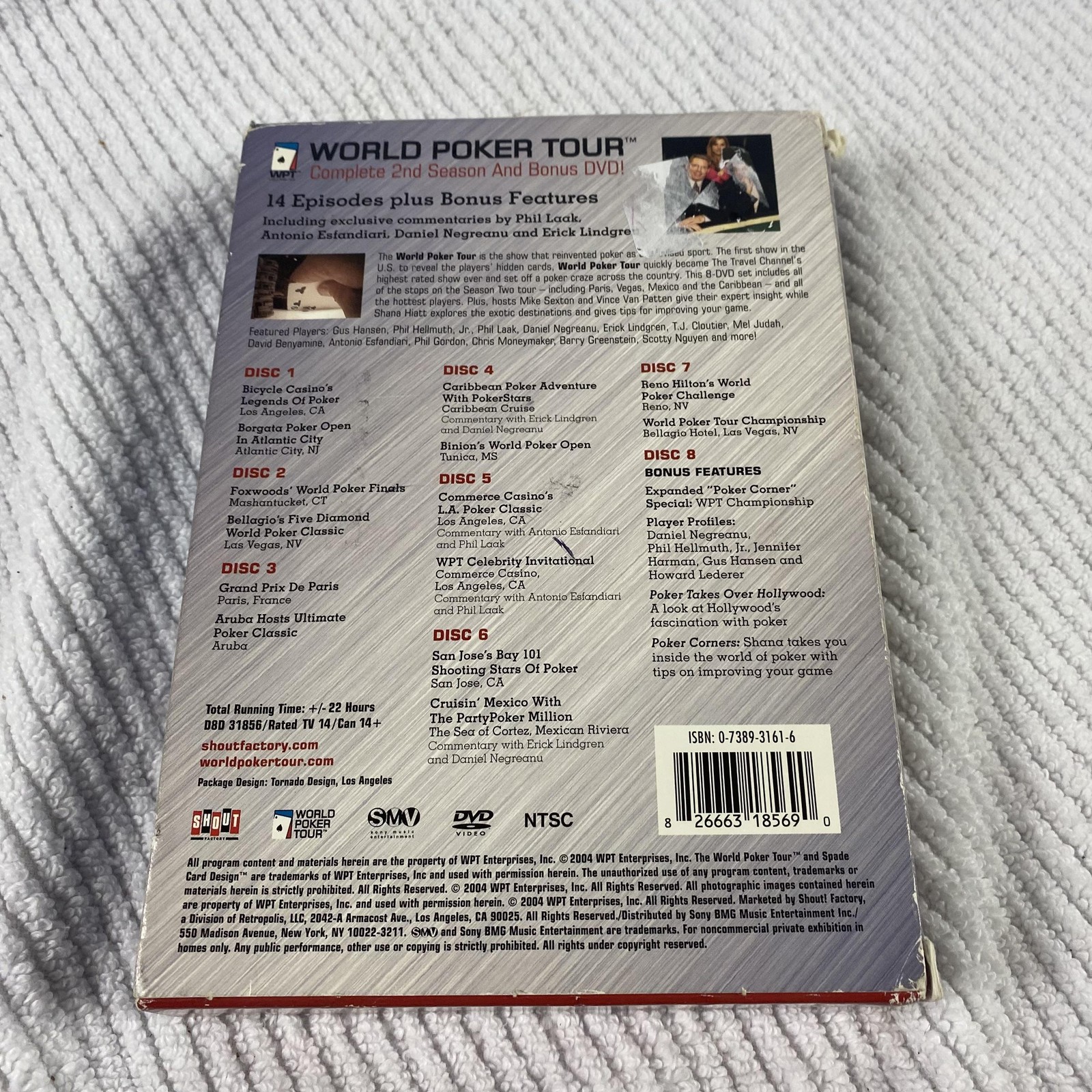 World Poker Tour Season Two DVD 8-Disc Set Shout Factory NTSC TV-14 Poker
