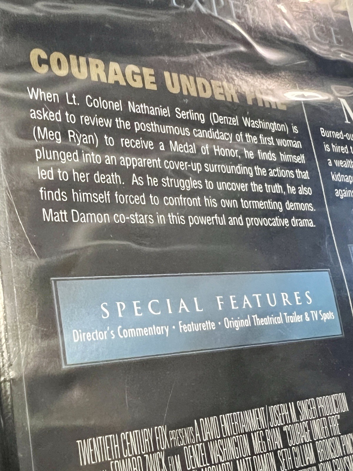 DENZEL WASHINGTON 2-DISC DVD SET Courage Under Fire + Man on Fire Widescreen