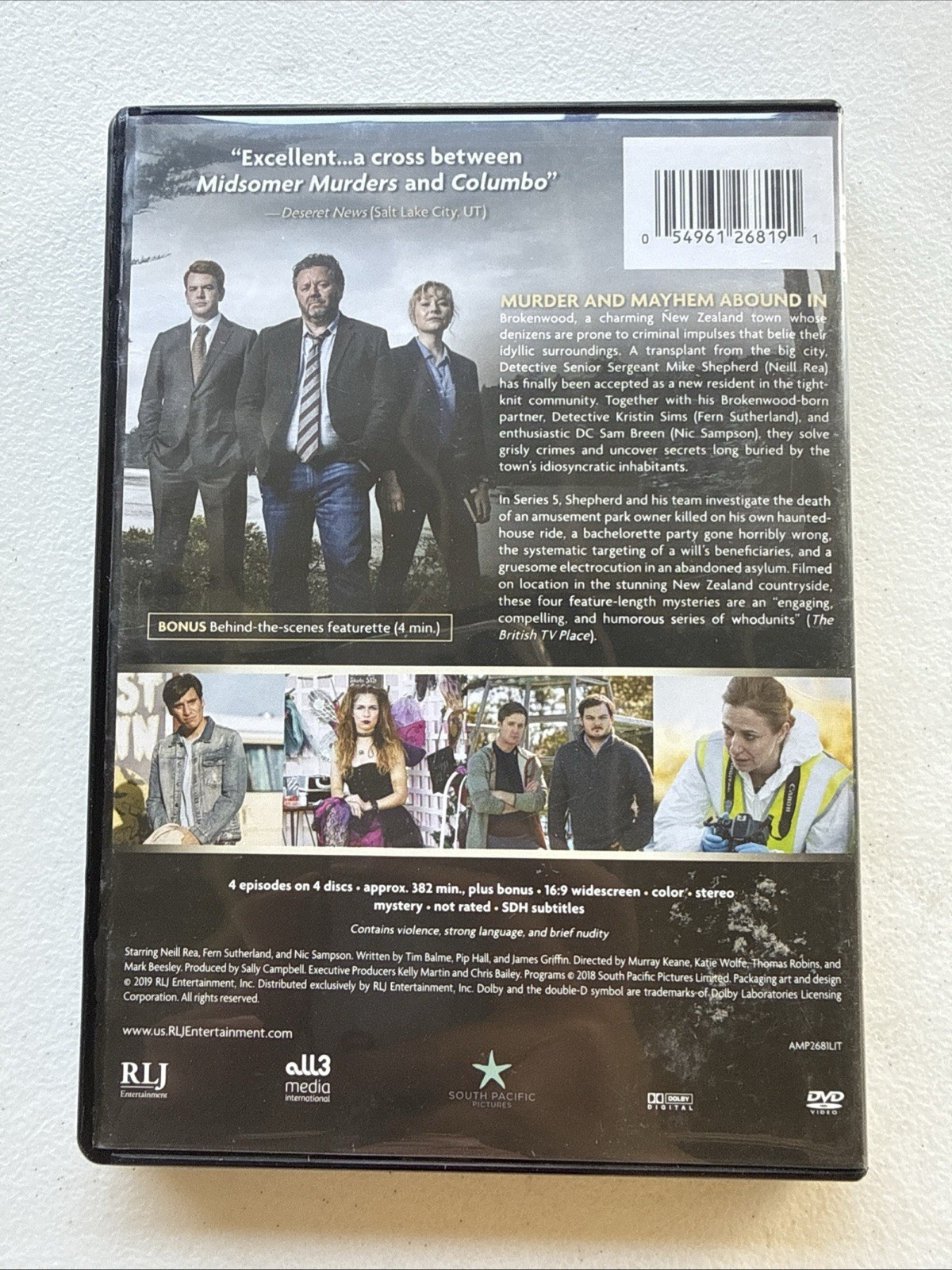 The Brokenwood Mysteries Series 5 DVD Set New Zealand Crime Drama Acorn TV 4 Dis
