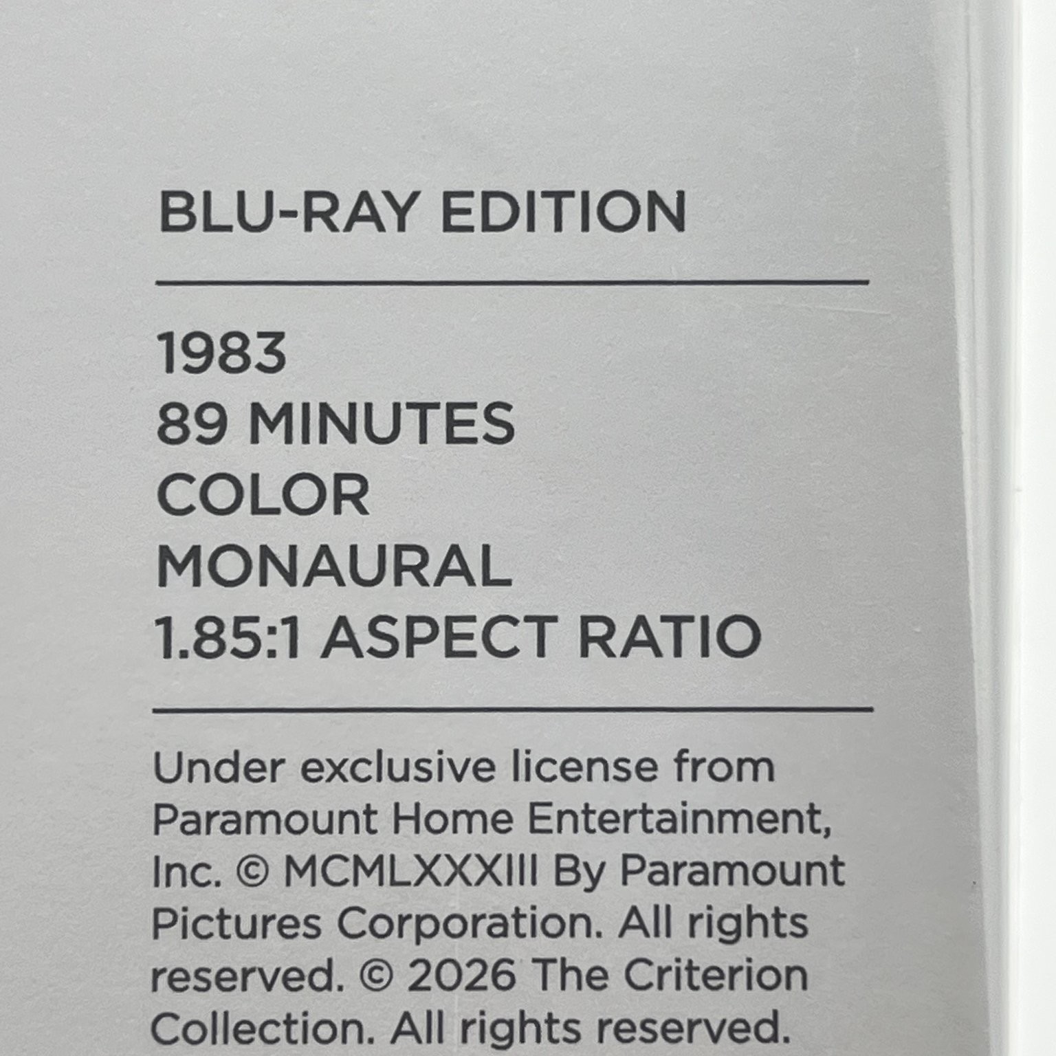 Testament Blu-ray 1983 Director-Approved Criterion Collection Jane Alexander NEW