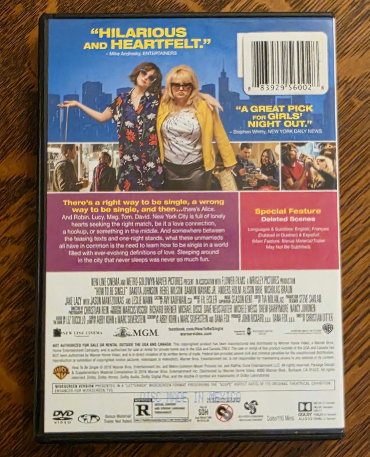 Warner Bros How to Be Single DVD Johnson Wilson Brie Mann R 110 Min w/ Features