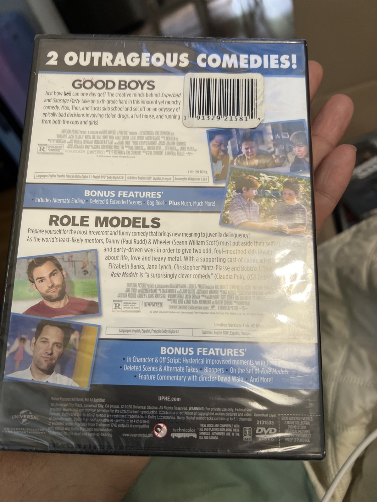 Good Boys / Role Models (DVD) Paul Rudd, Sean William Scott, Jacob Tremblay