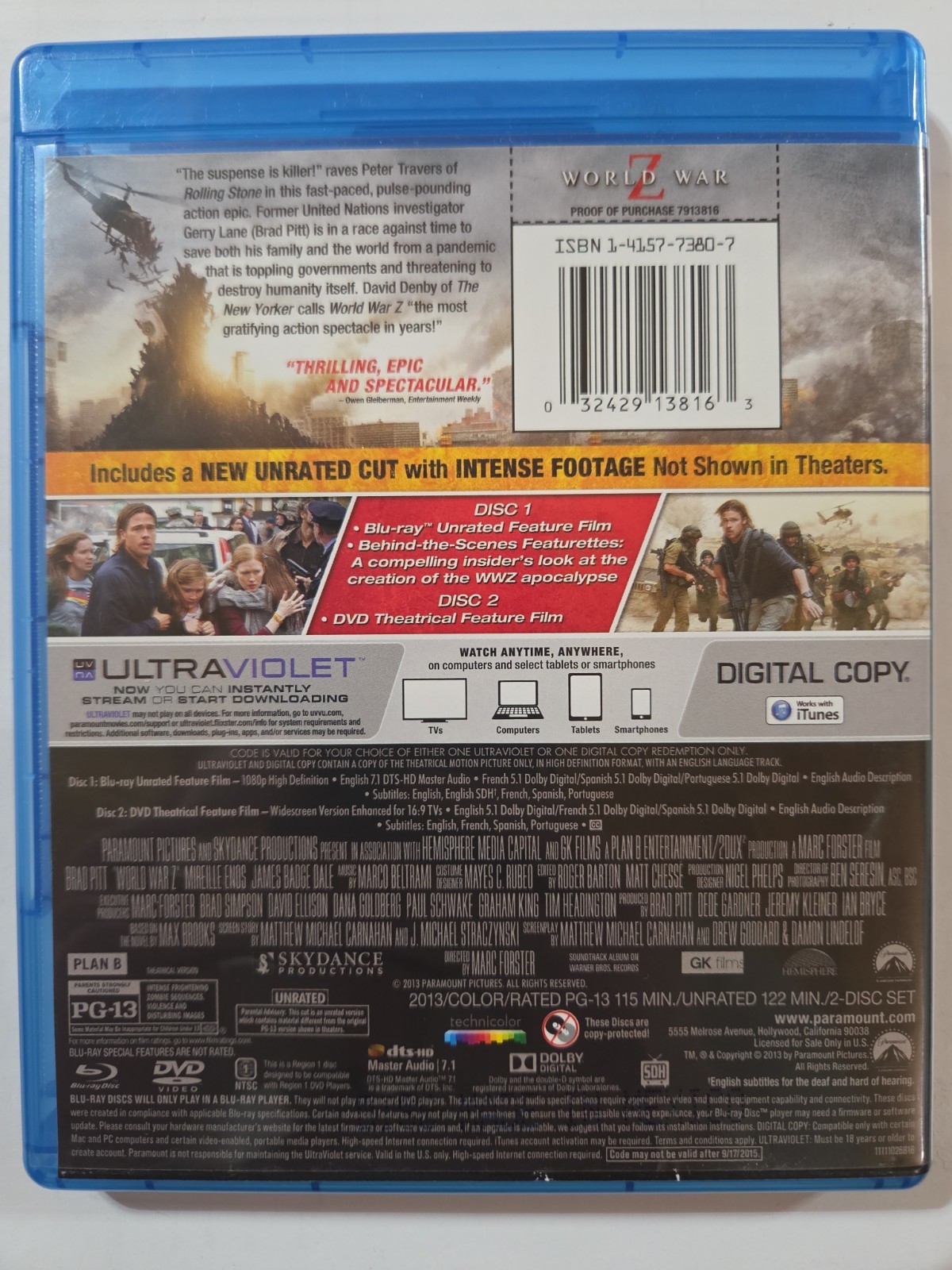 blu ray action movies lot World War Z, Transformers 1-3, Gladiator, Pacific Rim+