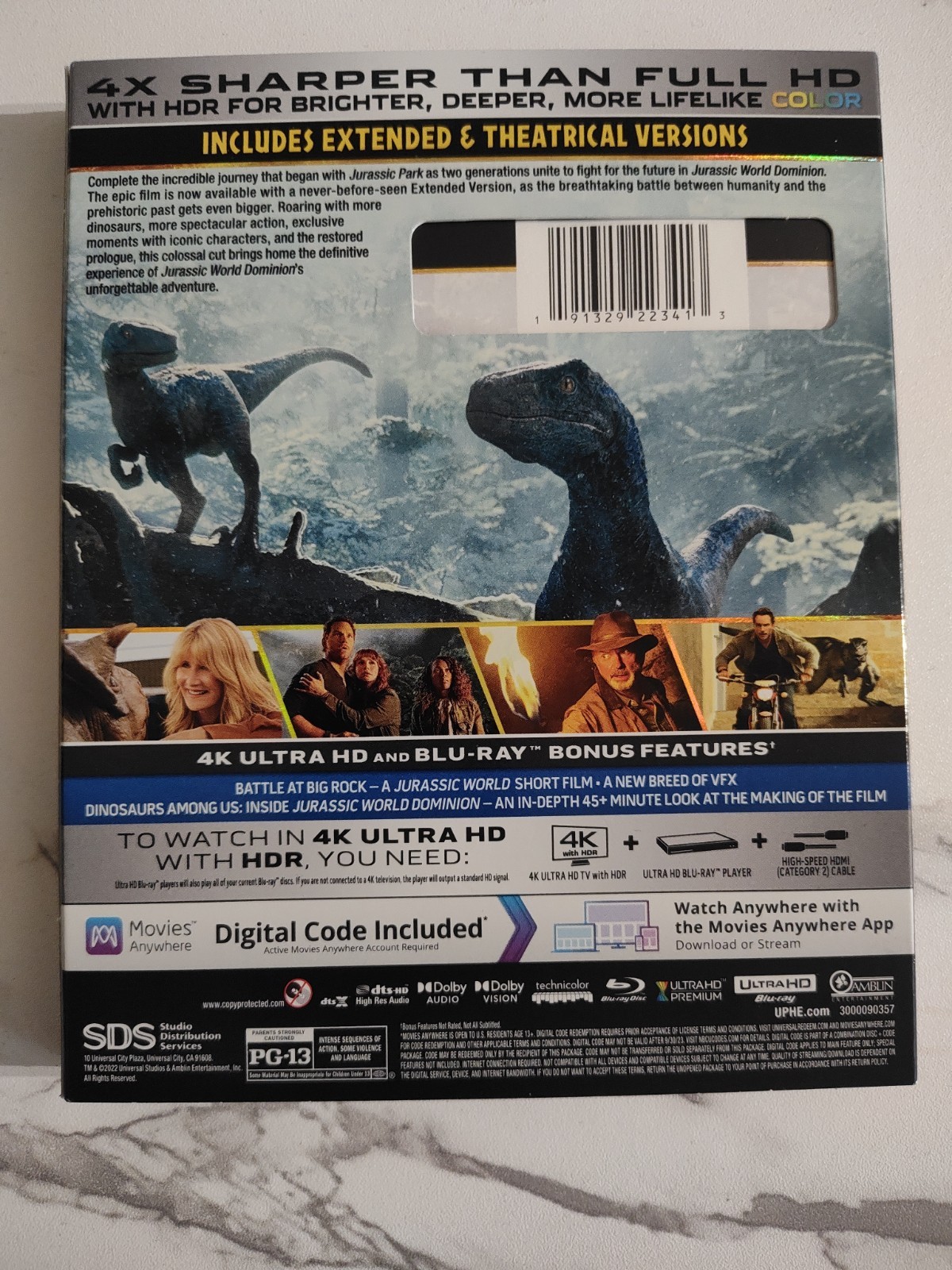 Jurassic World Dominion (4K Ultra HD + Blu-Ray) No Digital w/ Slipcover OOP