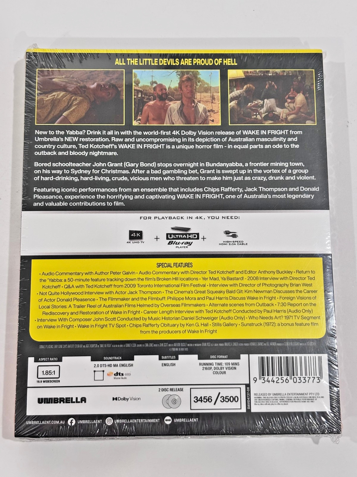 Wake In Fright (4K UHD Blu-Ray, 1971) – Ltd Edition – Brand New & SEALED!