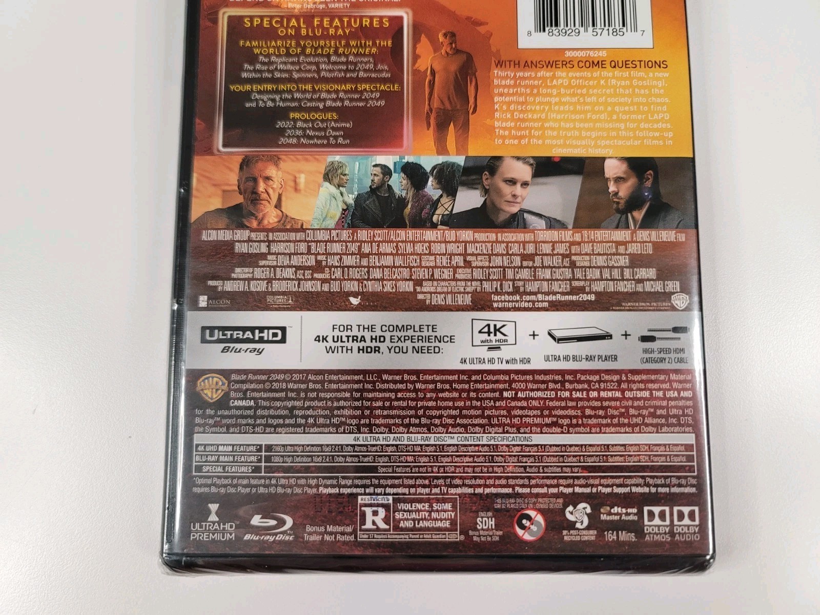 Blade Runner 2049: w/OOP Slipcover (4K UHD & Blu-ray 2018) New Read Description