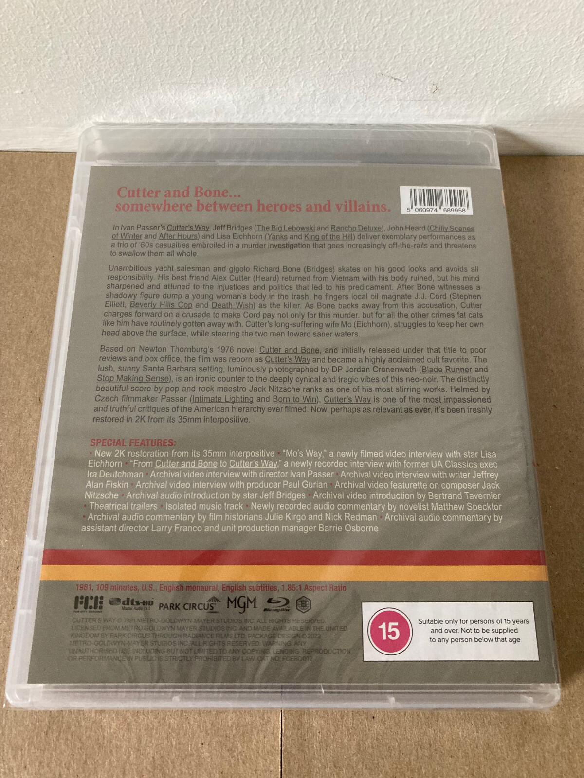 CUTTER’S WAY – 2K-Restored Standard Ed (Non-USA REGION B Blu) Radiance PLS READ