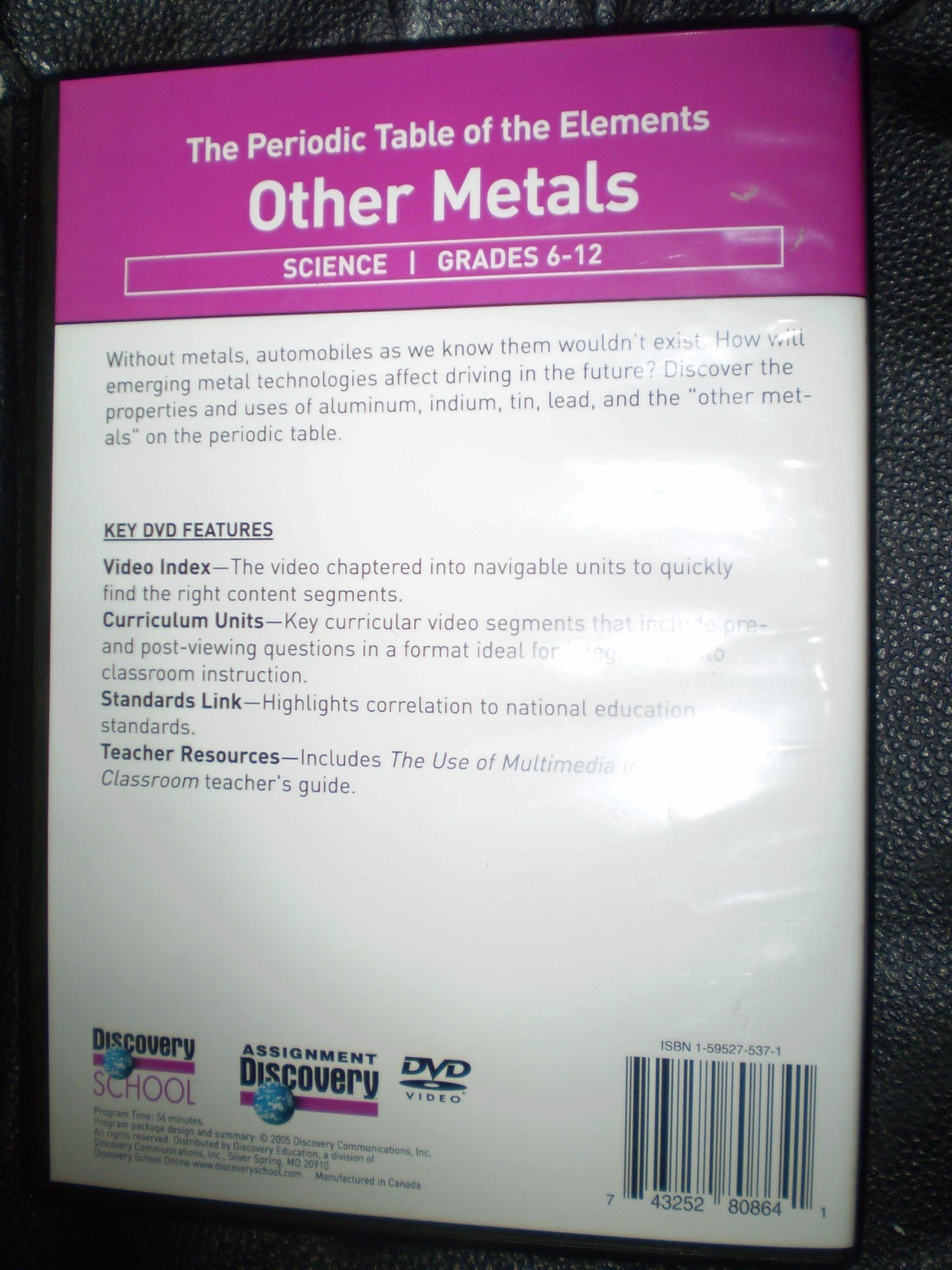 Discovery School Science: Periodic Table: Other Metals (DVD, Mint, SHIPS FREE!)