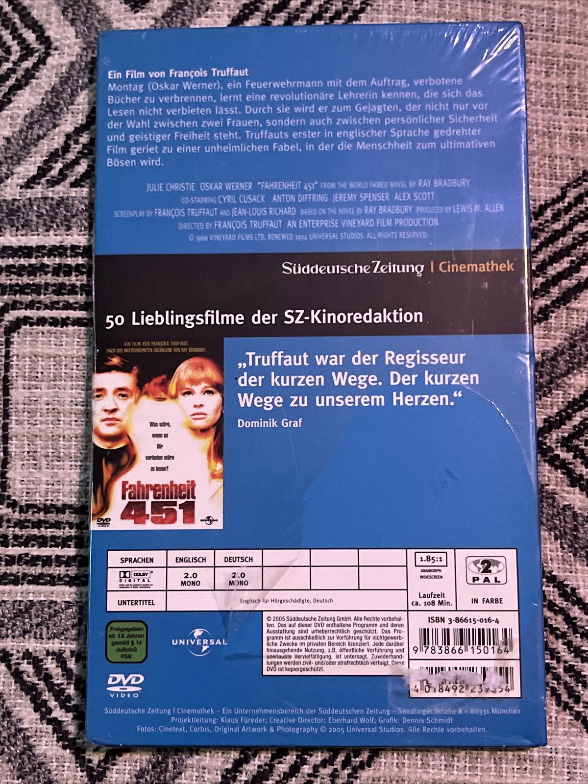 English & German Fahrenheit 451 DVD 16 Suddeutsche zeitung Francois Truffaut