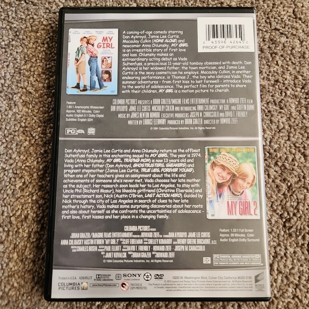 My Girl / My Girl 2 (DVD) Double Feature, Dan Aykroyd ~Very Good- BUY 2 GET 1!