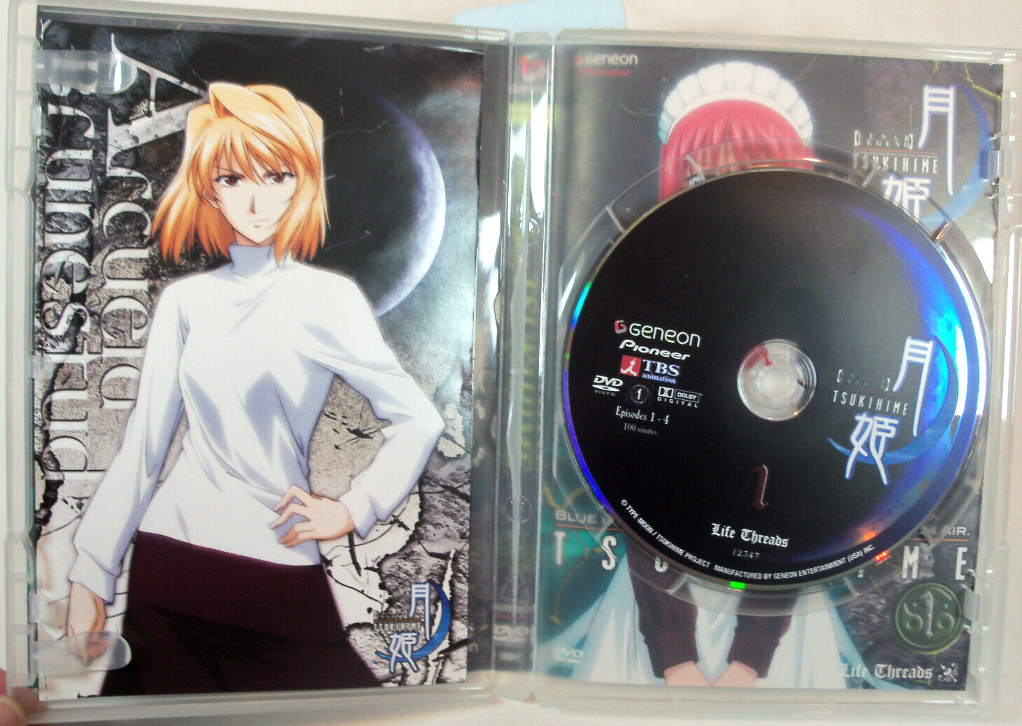 Lunar Legend Tsukihime Anime DVD Volume 1 Life Threads Episodes 1-4 Geneon