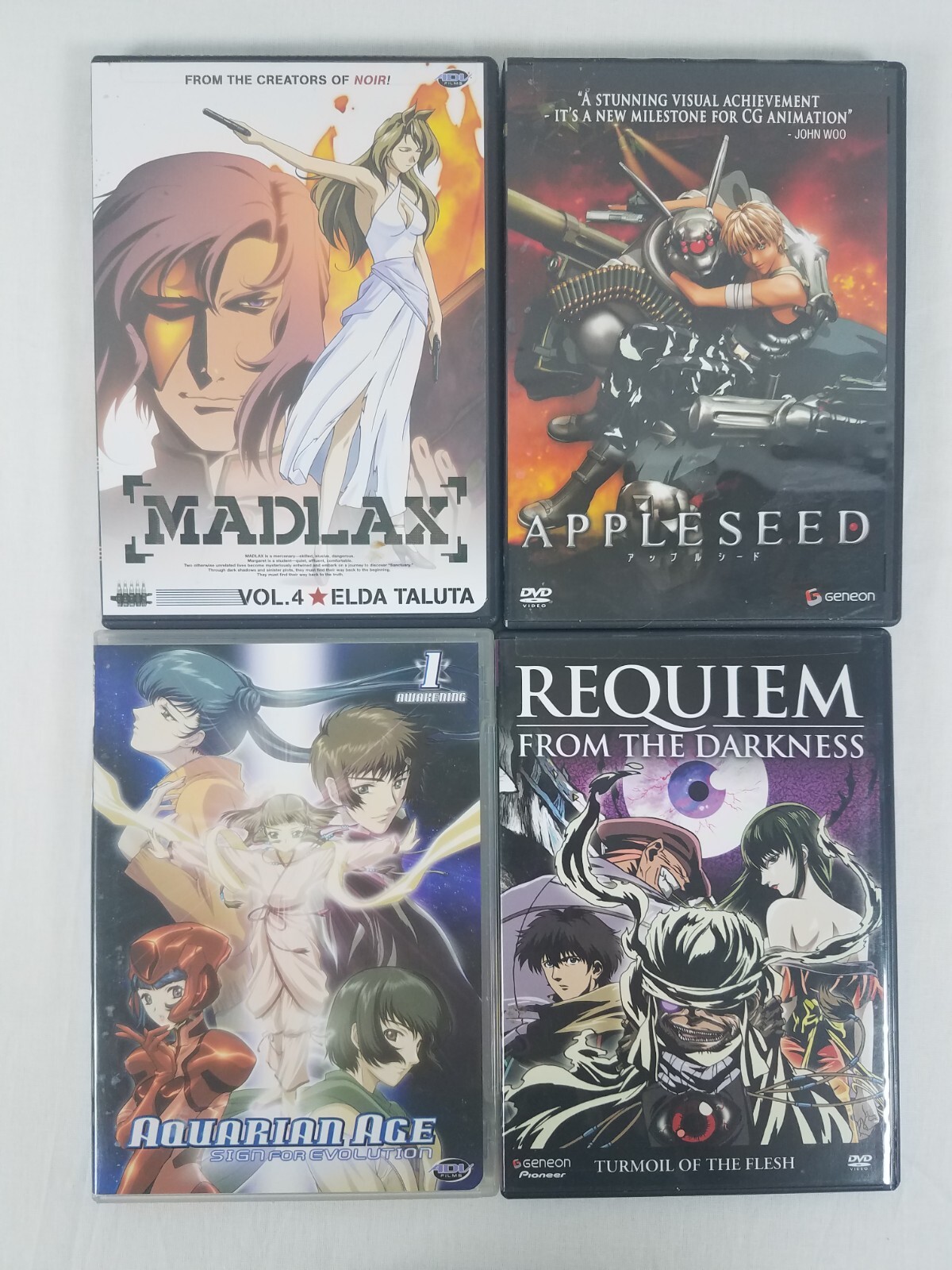 Lot of 20 MIXED ANIME DVD REQUIEM MADLAX TSUKIHIME FAFNER UEKI RED GARDEN TENJHO