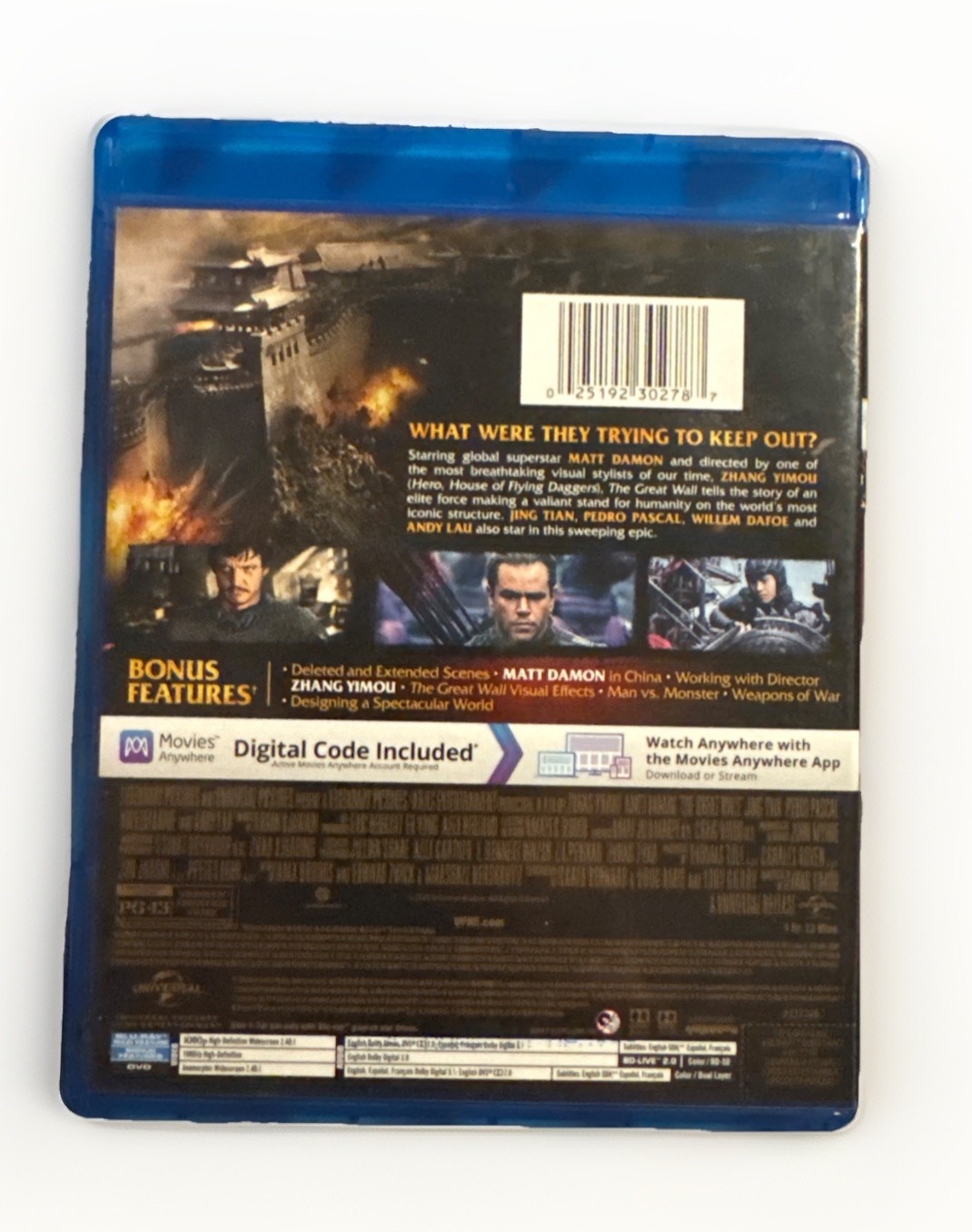 The Great Wall (Blu-Ray + DVD)/Free Shipping