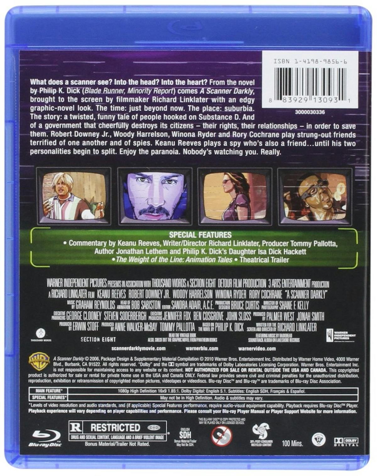 A Scanner Darkly Blu-ray Keanu Reeves NEW