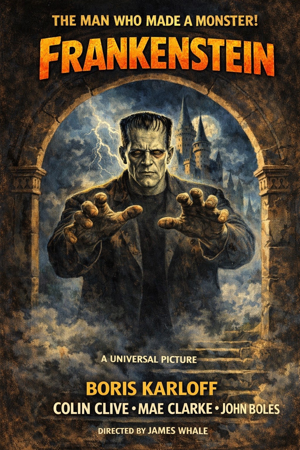 4 “colorized” dvd movies, Frankenstein, Dracula, Invisible Man, Wolf Man
