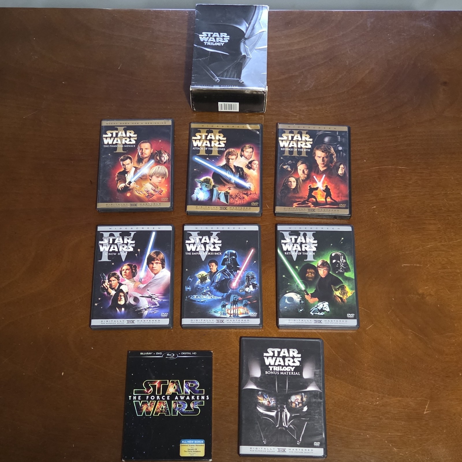 Star Wars: The Complete Saga 6 Film Plus The Force Awakens DVD and Blu-Ray