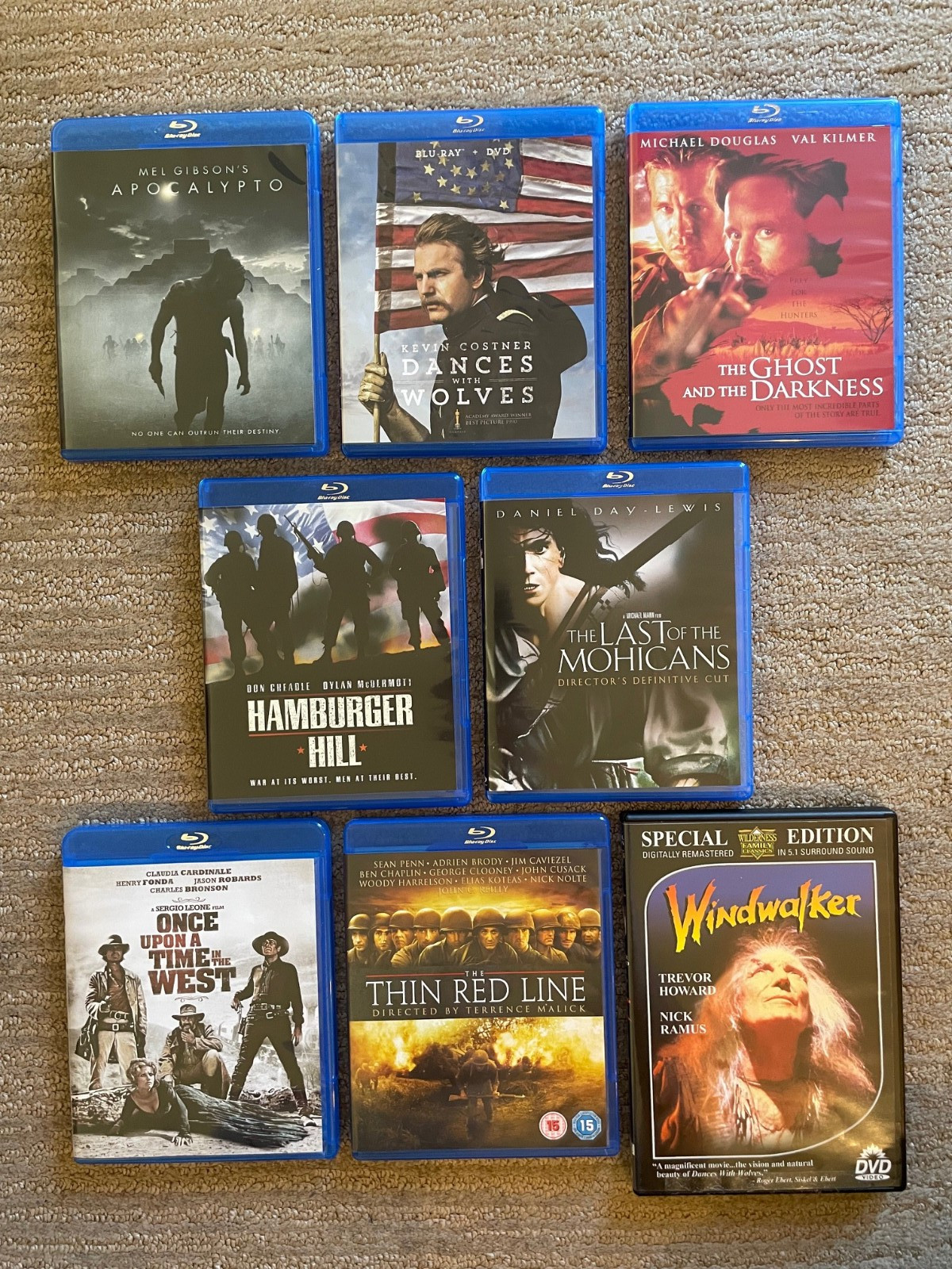 8 Historical & Frontier Epic Blu-ray & DVD Movie Lot (excellent, unsealed)