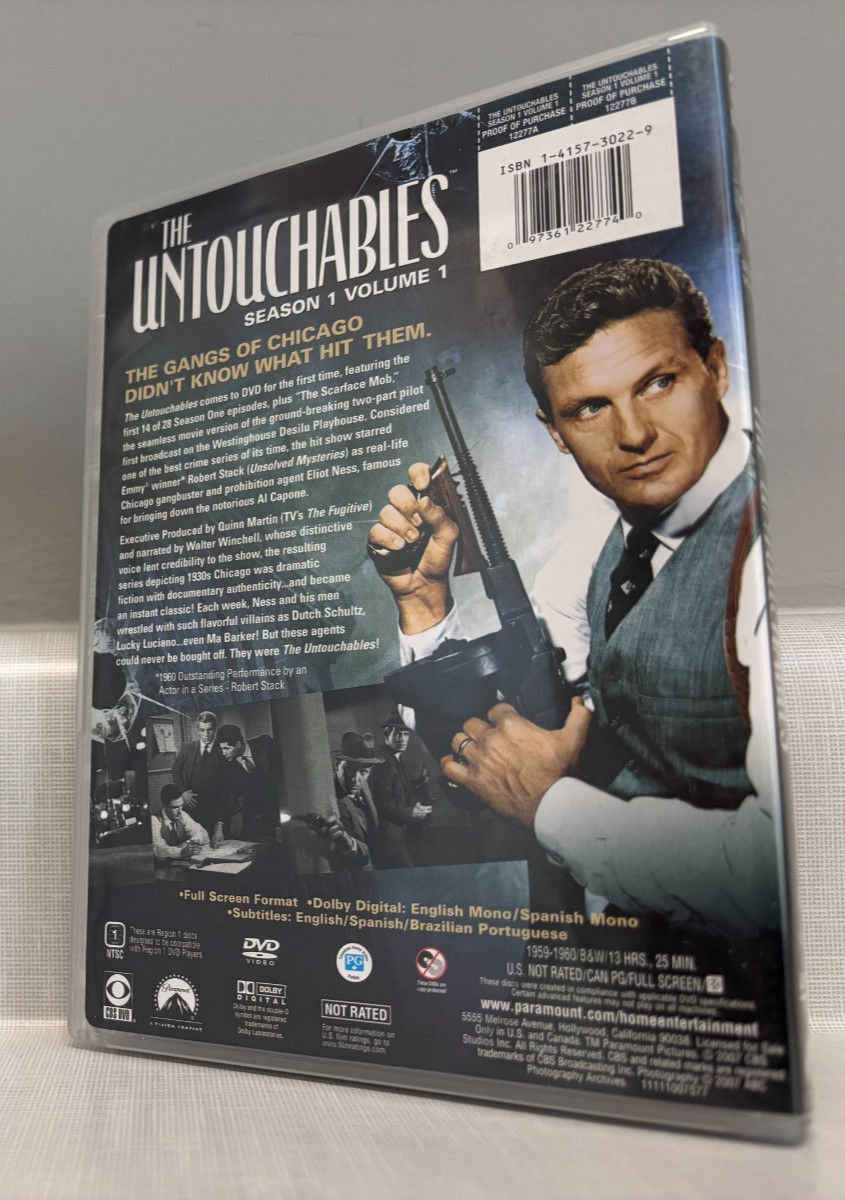 The Untouchables tv season 1 v.1 14 shows & Scarface Mob movie 4 LN 07 dvd’s