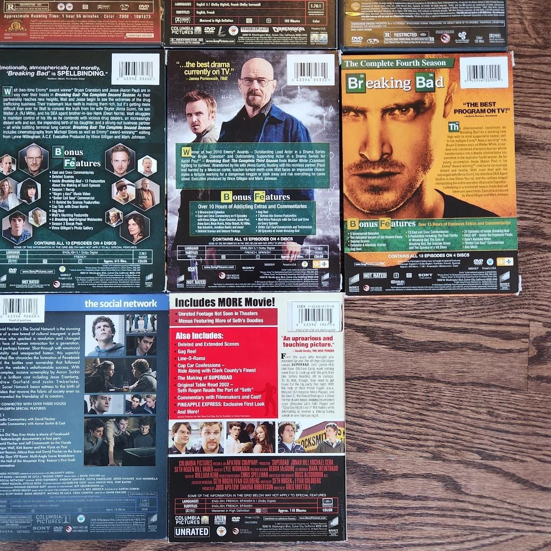 DVD Movie & TV Show Lot (14 Titles Total) – Breaking Bad Seasons 1-4 & More!