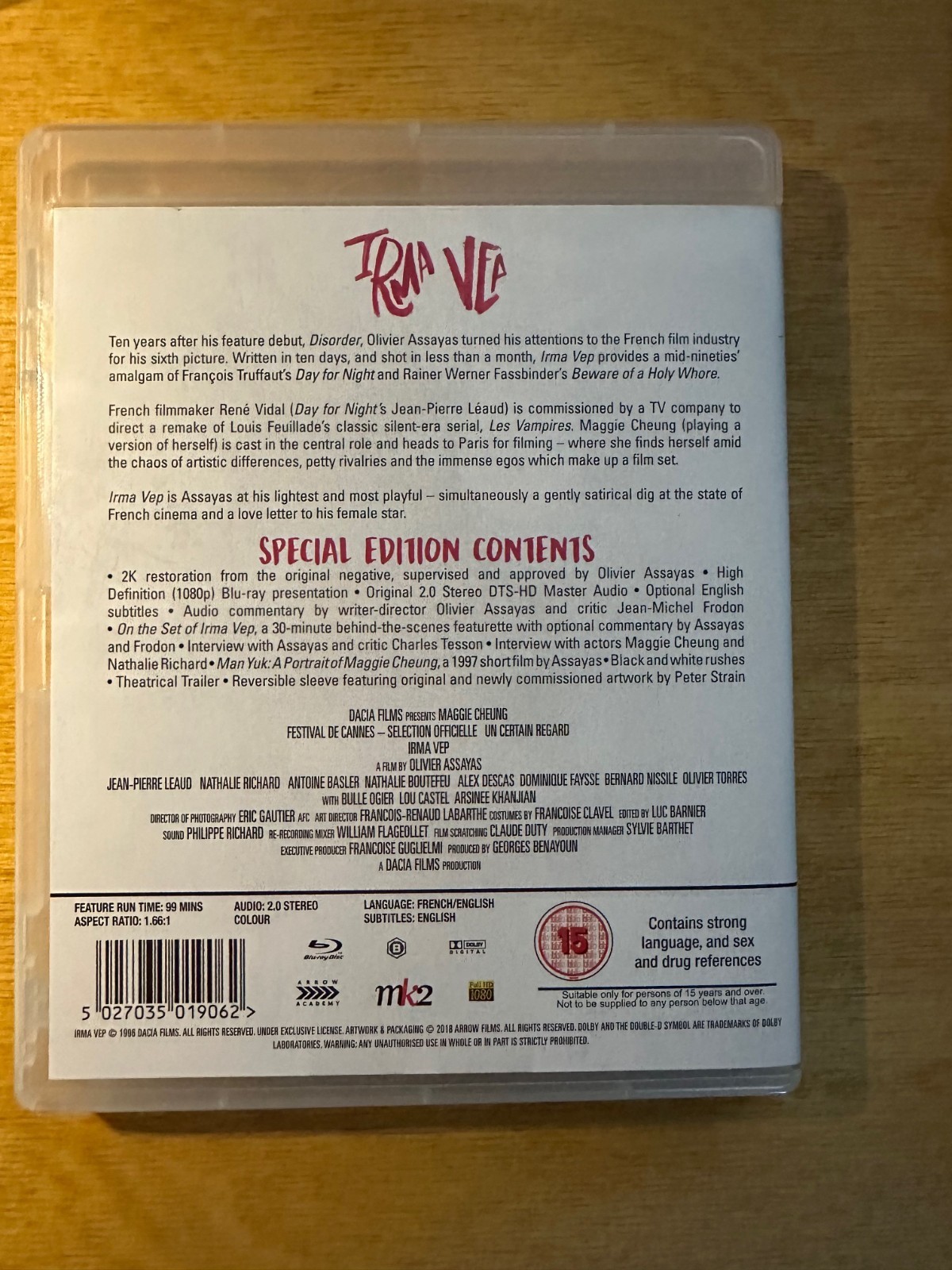 IRMA VEP (1996 Arrow Video UK Region B Blu) Assayas Maggie Cheung MINT RARE OOP