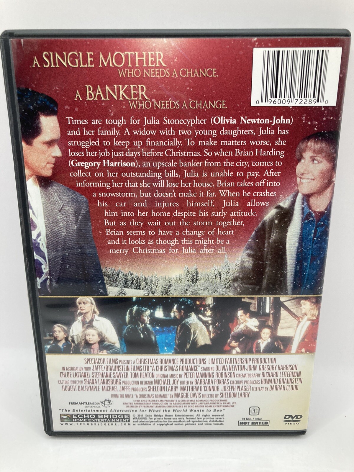 2011 A Christmas Romance DVD Olivia Newton-John 91 Minutes VGC