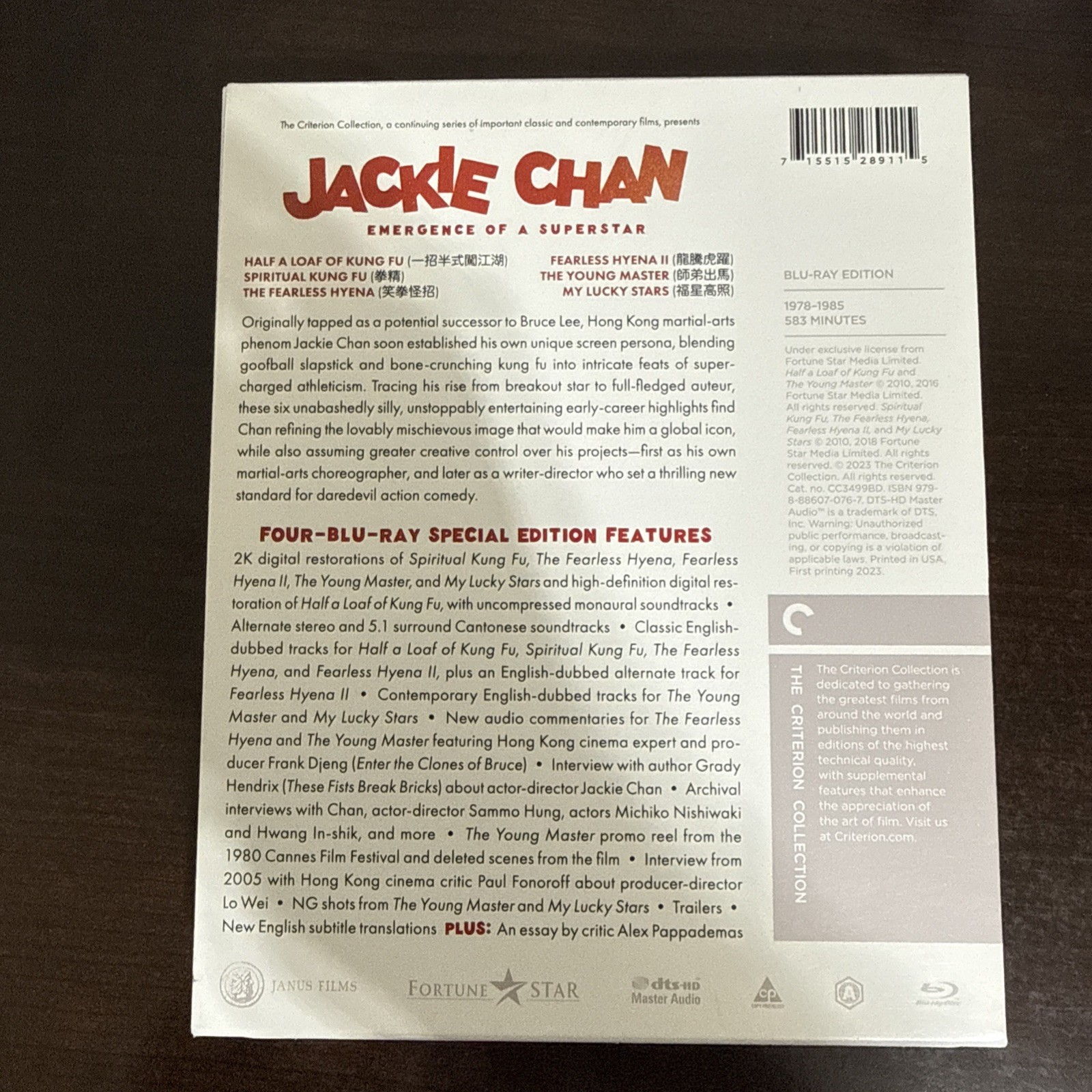 Jackie Chan: Emergence of a Superstar (Criterion Collection) (Blu-ray, 2023)
