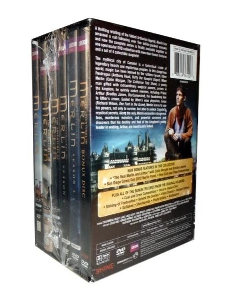 Merlin: The Complete TV Series Seasons 1-5 (DVD, 2014, 24-Disc Set) REGION 1