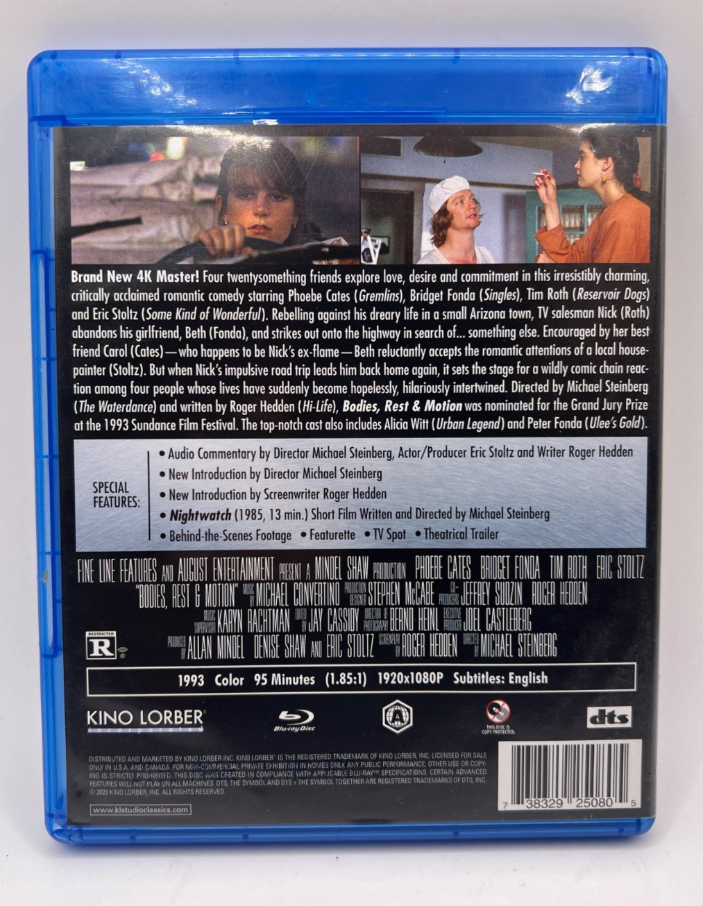 BODIES, REST & MOTION Blu-ray Kino Lorber 90s Tim Roth Bridget Fonda Eric Stoltz
