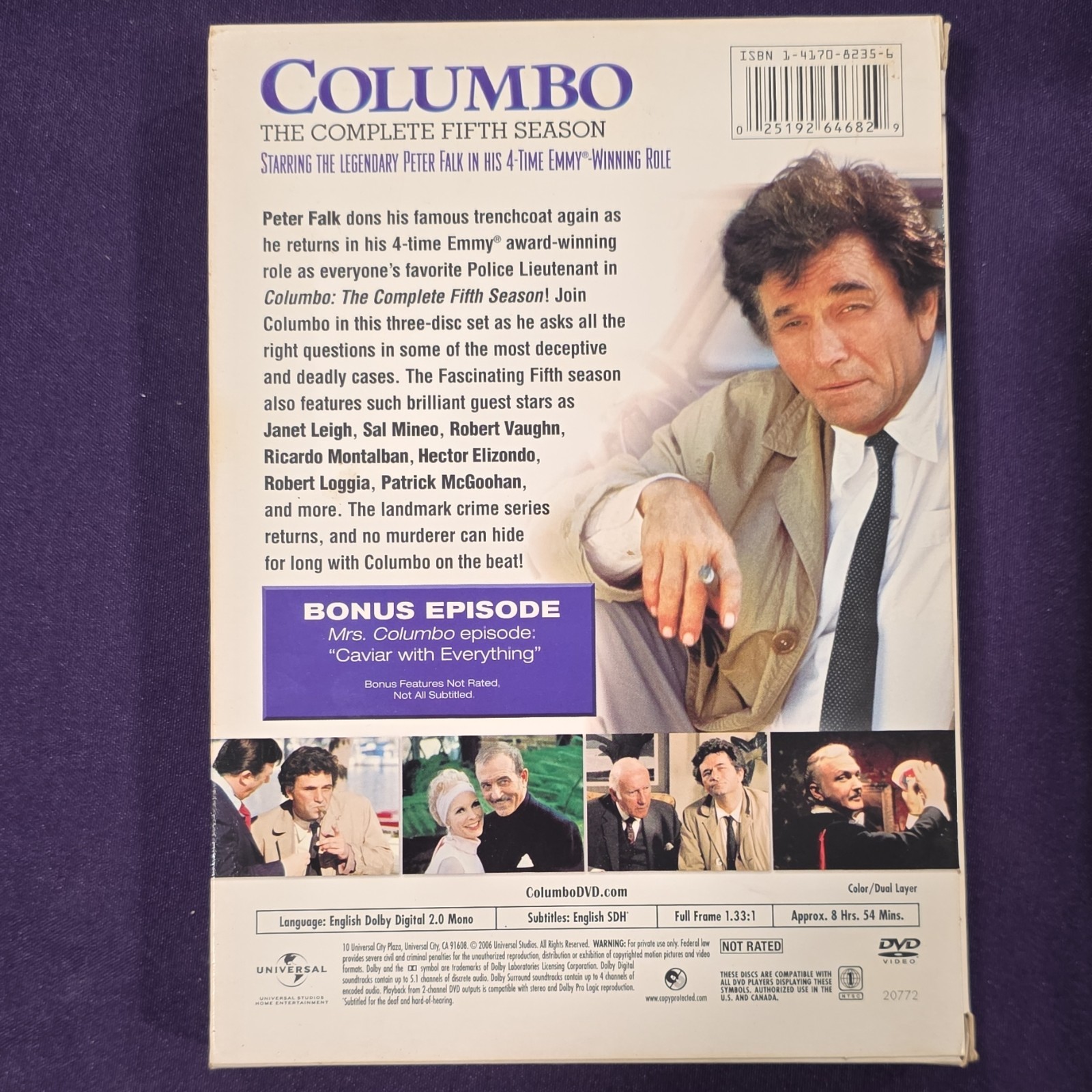Universal Studios Columbo DVD Box Set Bonus Episode Behind The Scenes Peter Falk