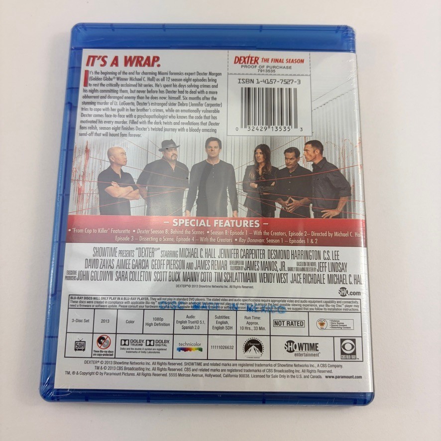 Dexter: the Eighth Season (The Final Season) (Blu-ray, 2013) New Sealed