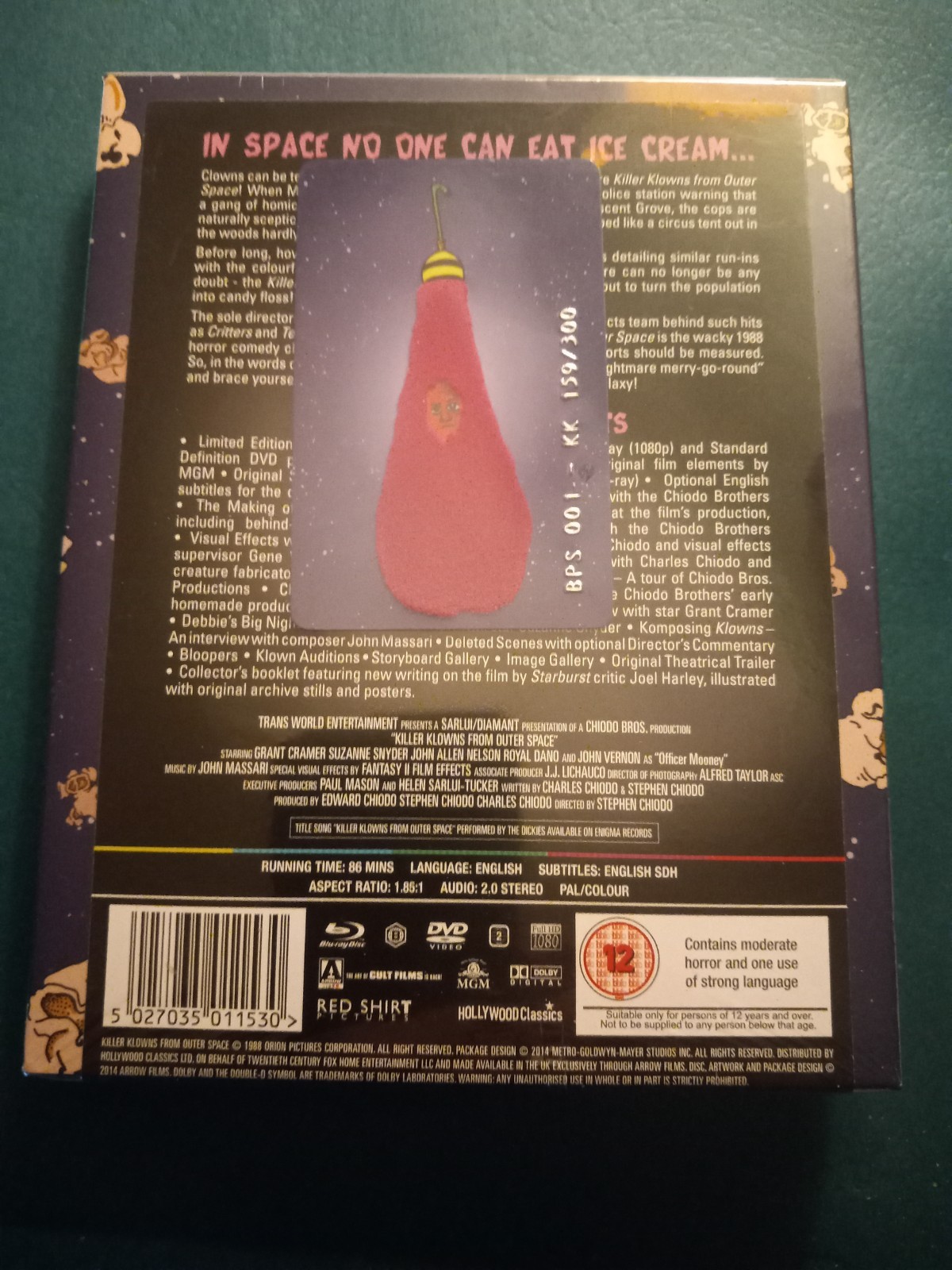 Killer Klowns From Outer Space Arrow UK Steelbook Slipcover 159/300 Region B
