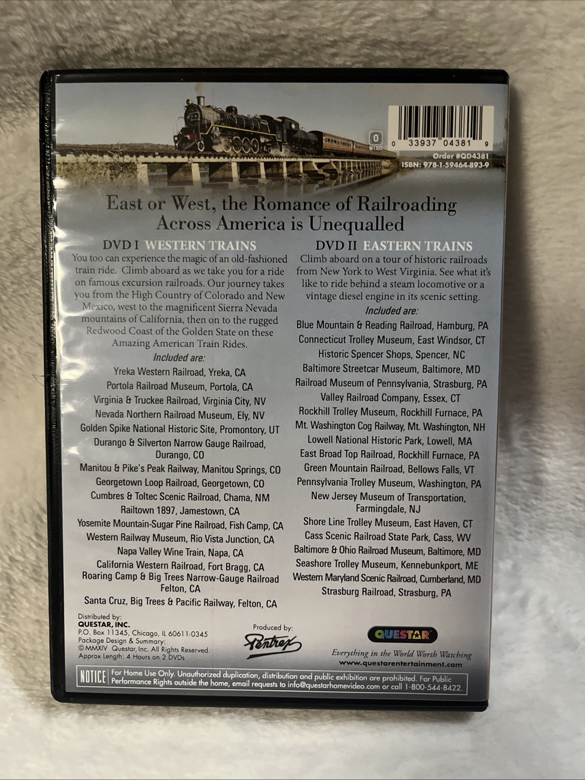 TWO DVD’s On American Railroads and Train Rides – 18 Hours! MINT and TESTED READ