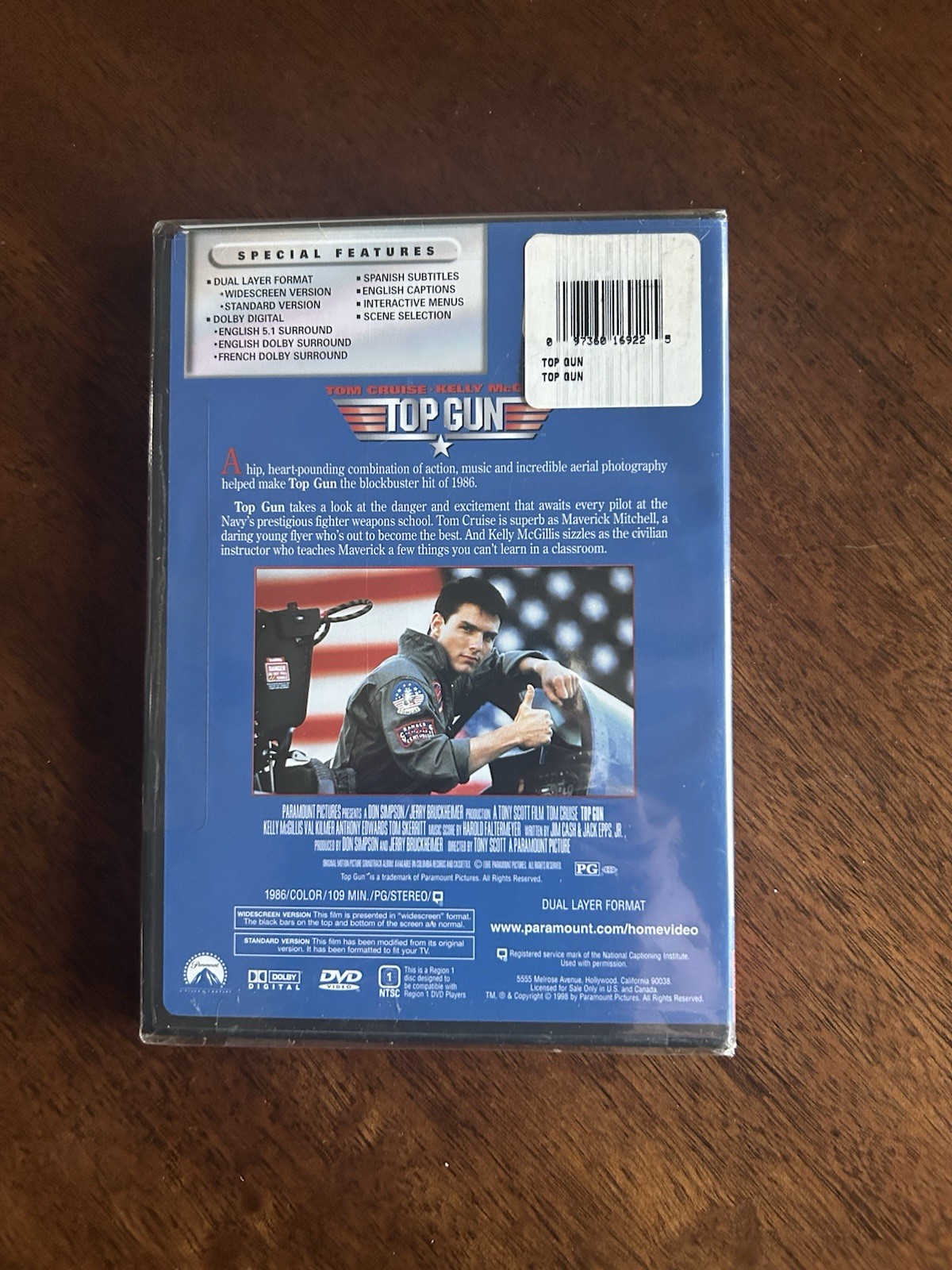 Top Gun DVD Widescreen Full Screen new Sealed 1986 Tom Cruise Kelly McGillis