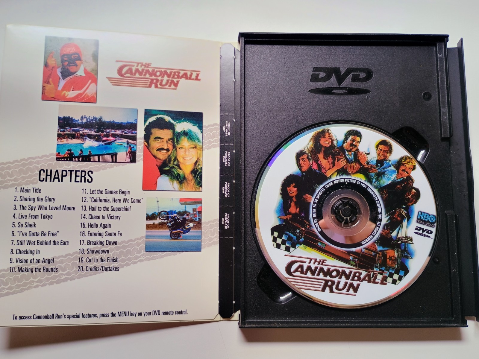 HBO Home Video The Cannonball Run (1981) DVD PG Action/Comedy 96 Min Subtitles