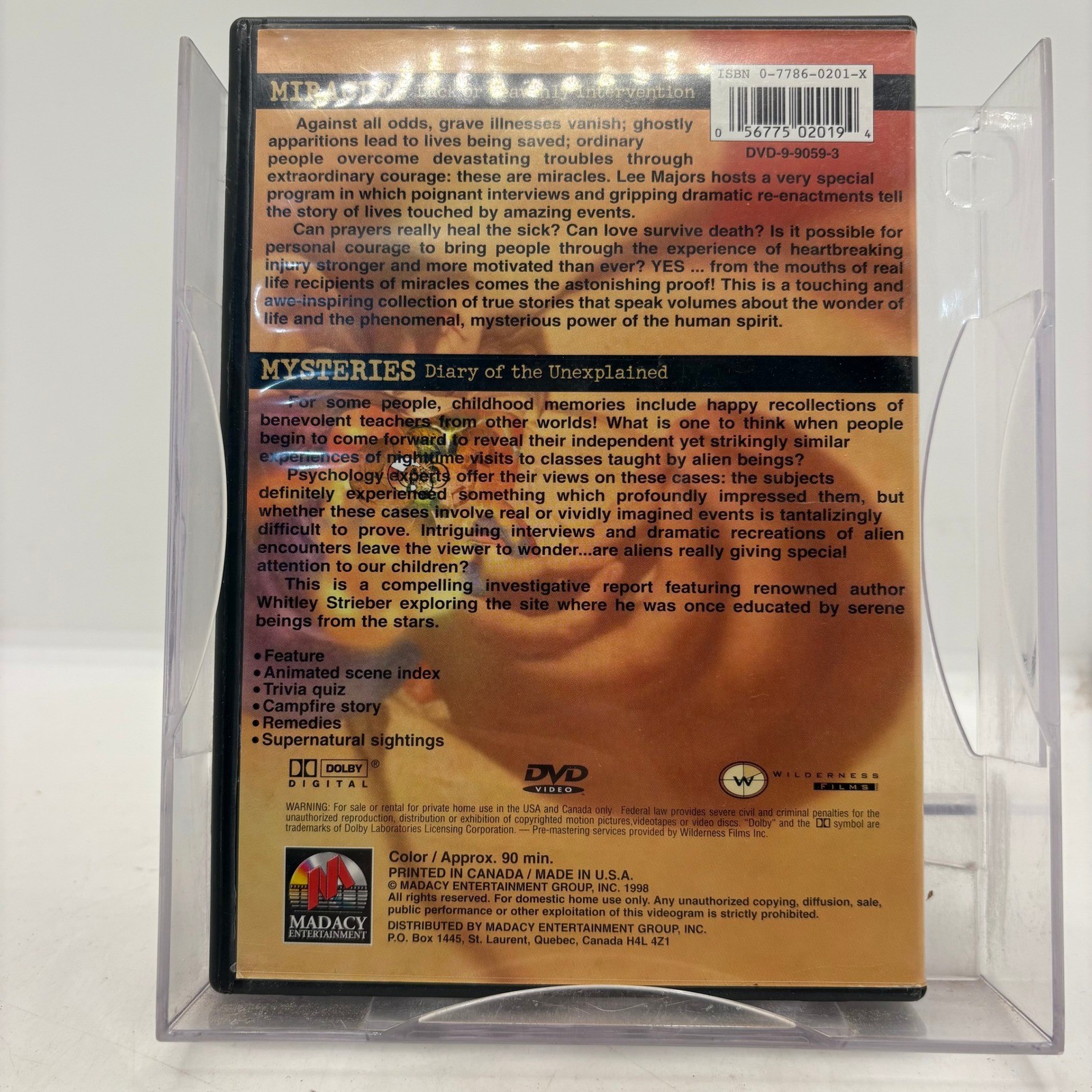 Exploring the Supernatural Miracles and Mysteries DVD 1998 Lee Majors Madacy