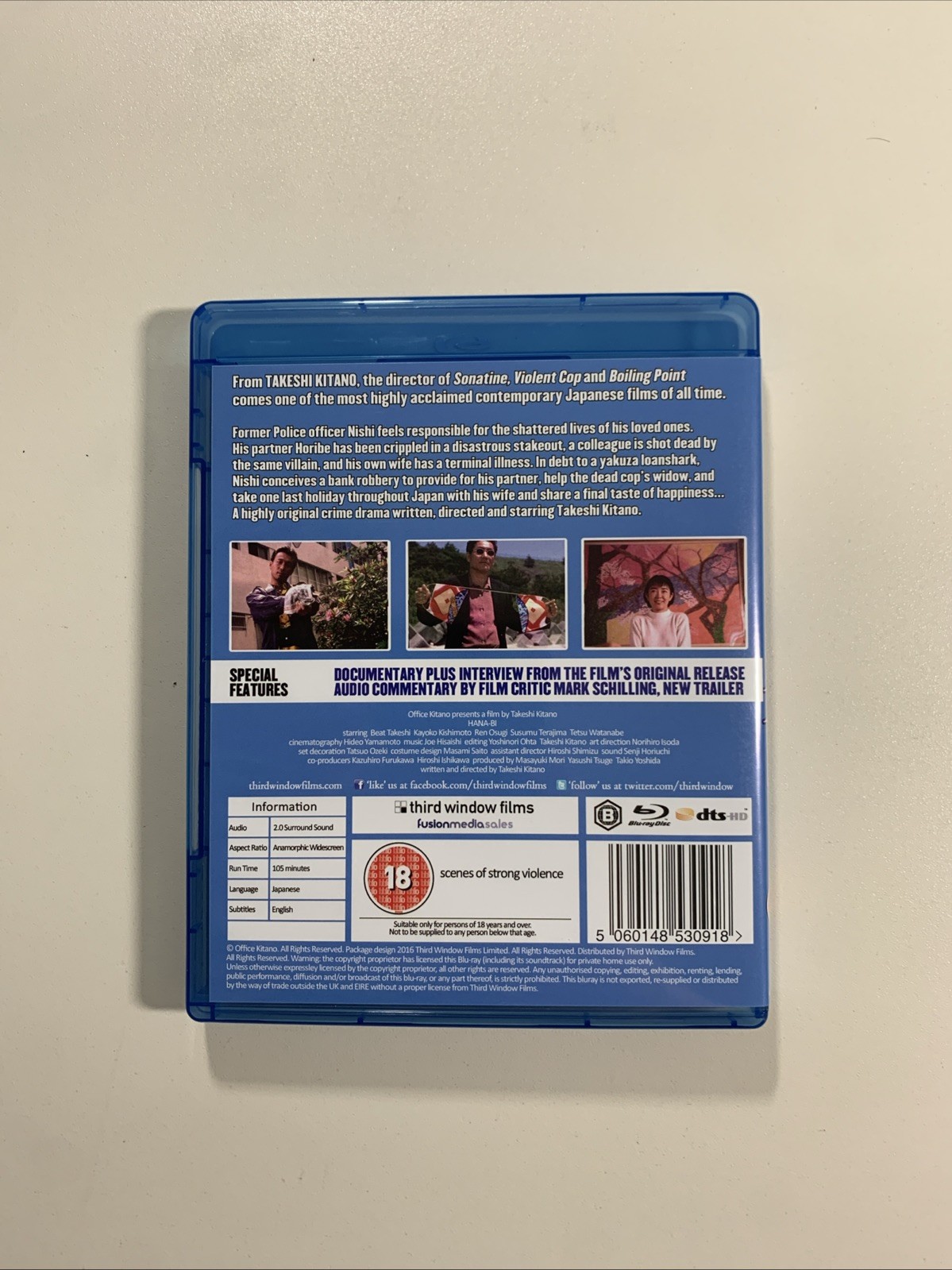 Hana-Bi aka Fireworks (1997) Third Window Films Blu-ray – Region B – OOP