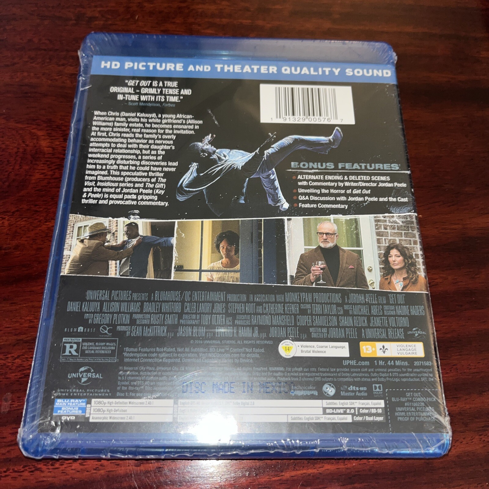 New Sealed Get Out Blu-ray 2017 Movie Horror Scary Halloween Night Jordan Peele