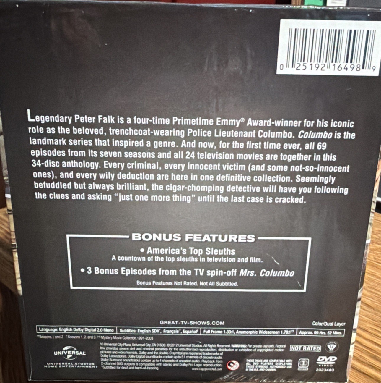 Columbo: The Complete Series (DVD, 2012, 34-Disc Set) Mystery Movie