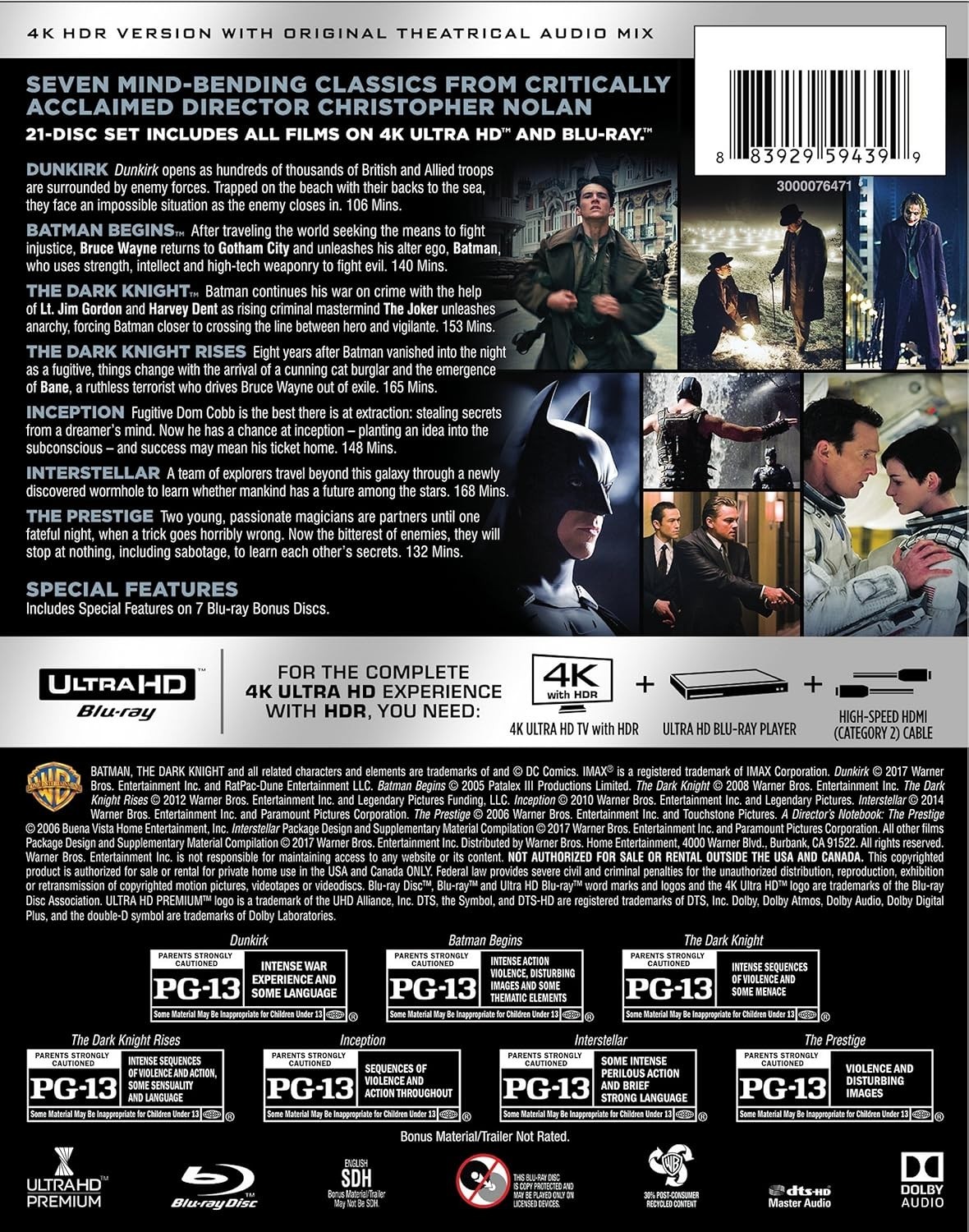 Christopher Nolan Complete 4K Collection [4K Ultra HD + Blu-ray]