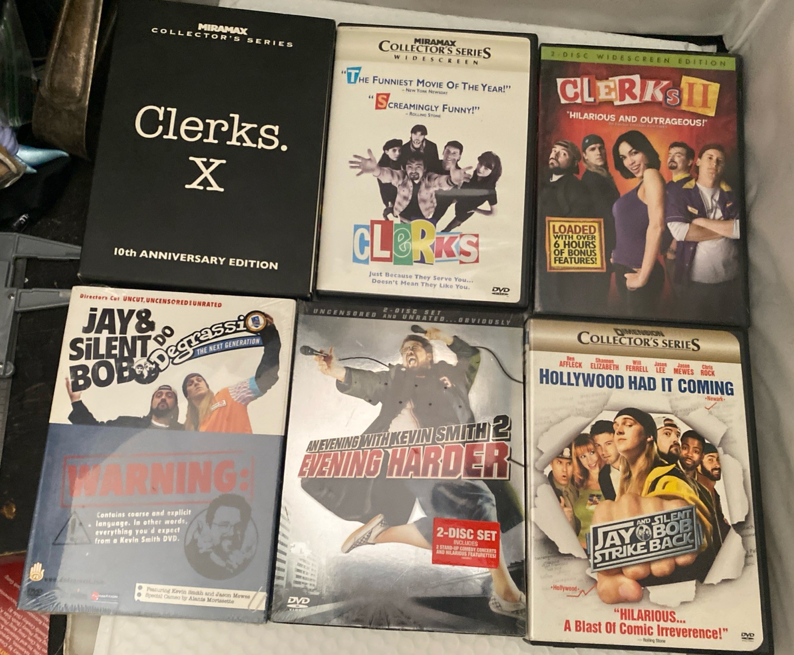 Kevin Smith DVD Lot- Clerks Chasing Amy Jay and Silent Bob strike Back & More￼